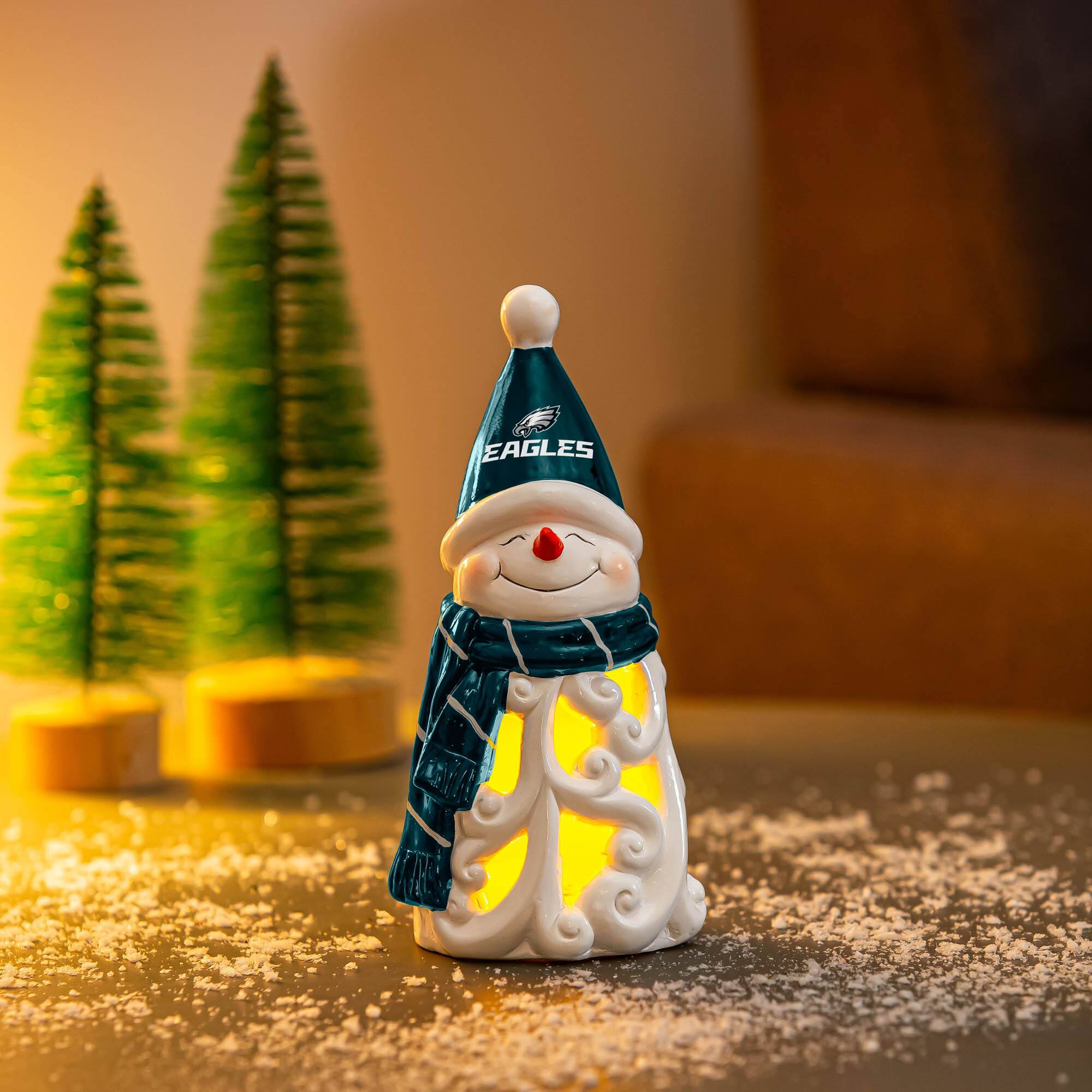 Alt View 1. Evergreen Enterprises - Philadelphia Eagles LED 8" Snowman Lit Garden Statue - Green.