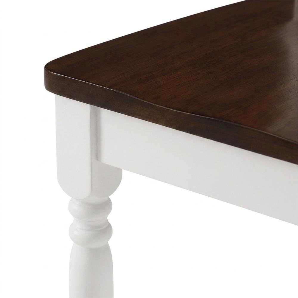Alt View 4. FurniFact - Counter Height Bar Stool Set with Comfortable Seats for Kitchen or Bar Area - Distressed White.