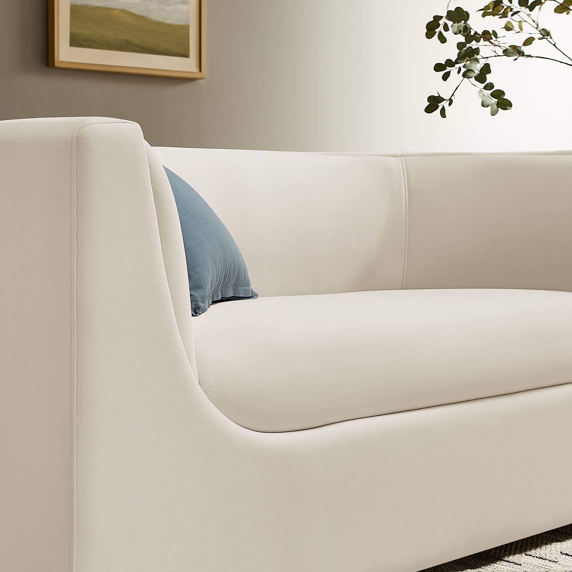 Alt View 9. Modway - Hilda 67" Curved Back Performance Velvet Loveseat by Modway - Alabaster.