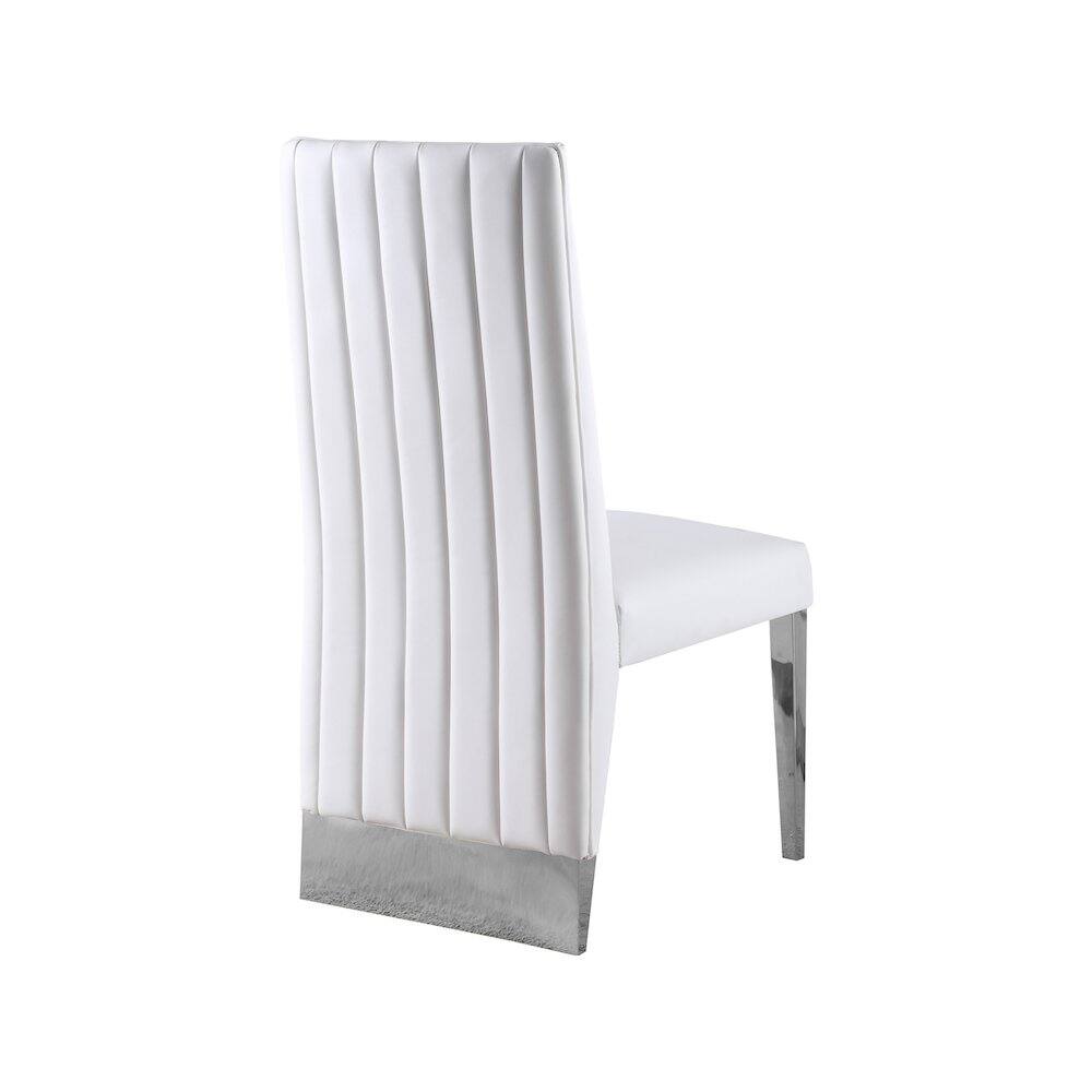 Alt View 1. Meridian Furniture - Porsha White Vegan Leather Dining Chair, Set of 2 - White.