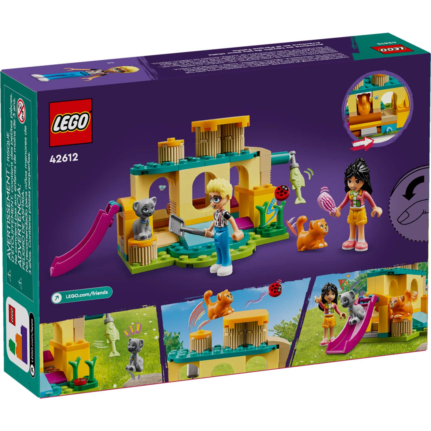 LEGO Friends Cat Playground Adventure Set, Pretend Animal Toy 42612