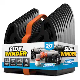 Camco - Sidewinder RV Sewer Hose Support, Trailer and Camping Accessories, 20 Feet - Black