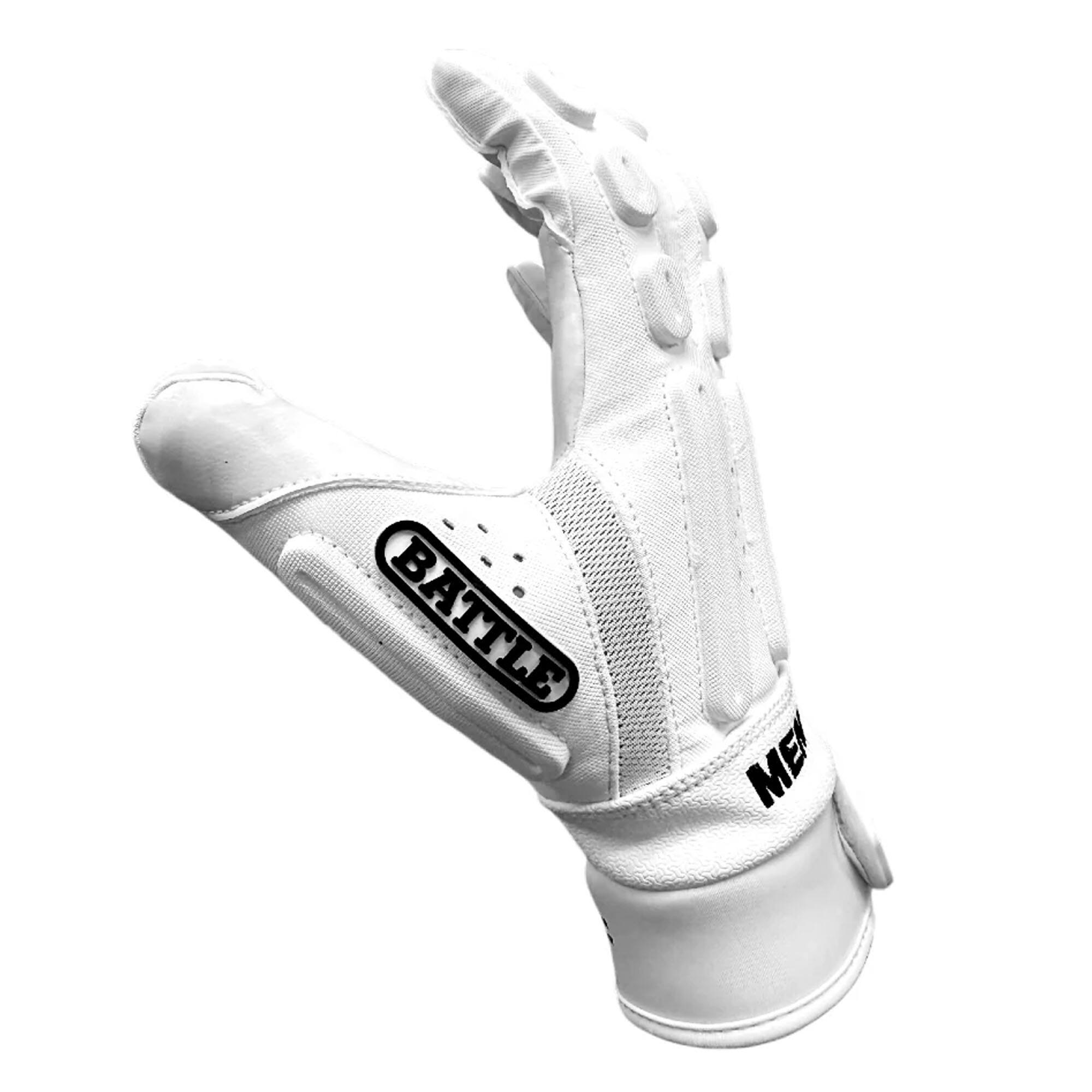 Alt View 1. Battle Sports - Battle Sports Adult Menace Lineman Glove, White/White, Large - White/White.