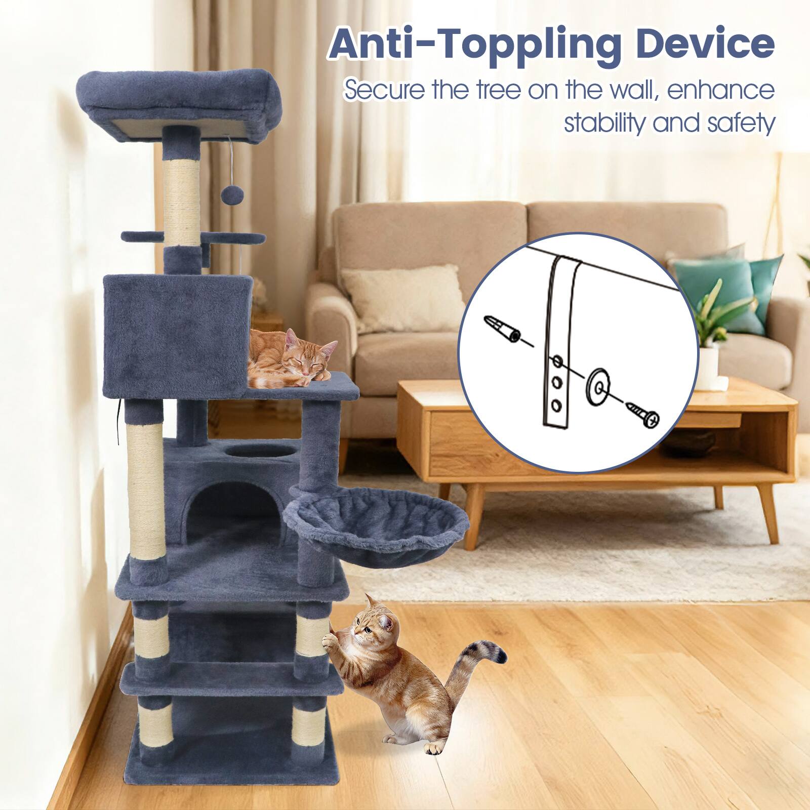 Anti-Topping Device  
Secure the tree on the wall, enhance stability and safety