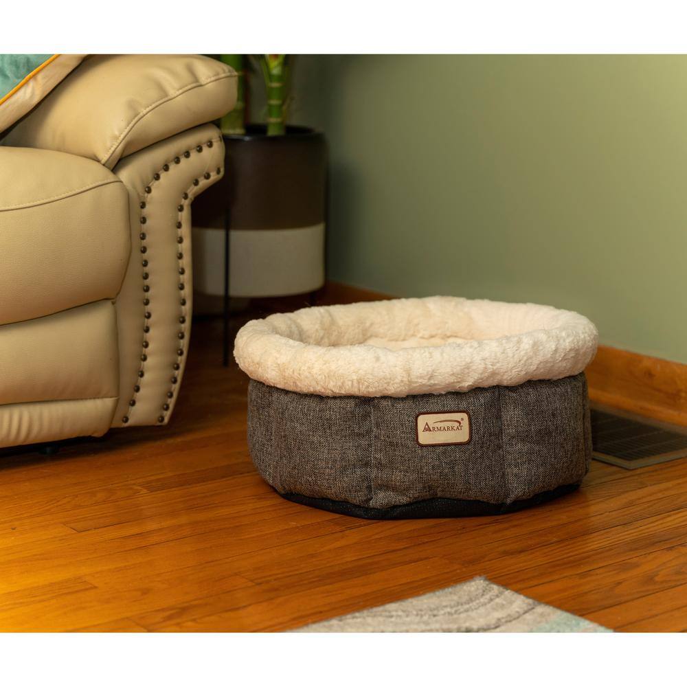 Left. Armarkat - Cozy Cat Bed In Beige And Gray - Beige.
