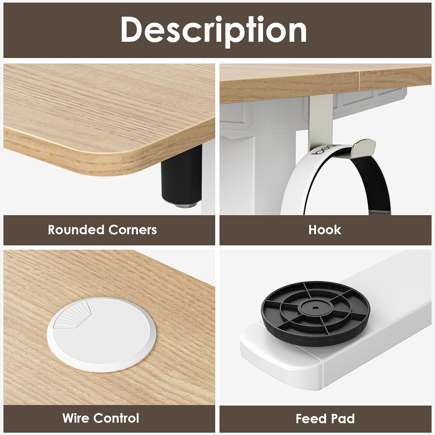 Description

- Rounded Corners
- Hook
- Wire Control
- Feed Pad
