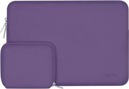 mosiso - 13-13.3 inch Laptop Sleeve Bag for MacBook Air Pro 13 14 HP Dell ASUS Lenovo, Neoprene Computer Sleeve with Small Case - Grape Purple