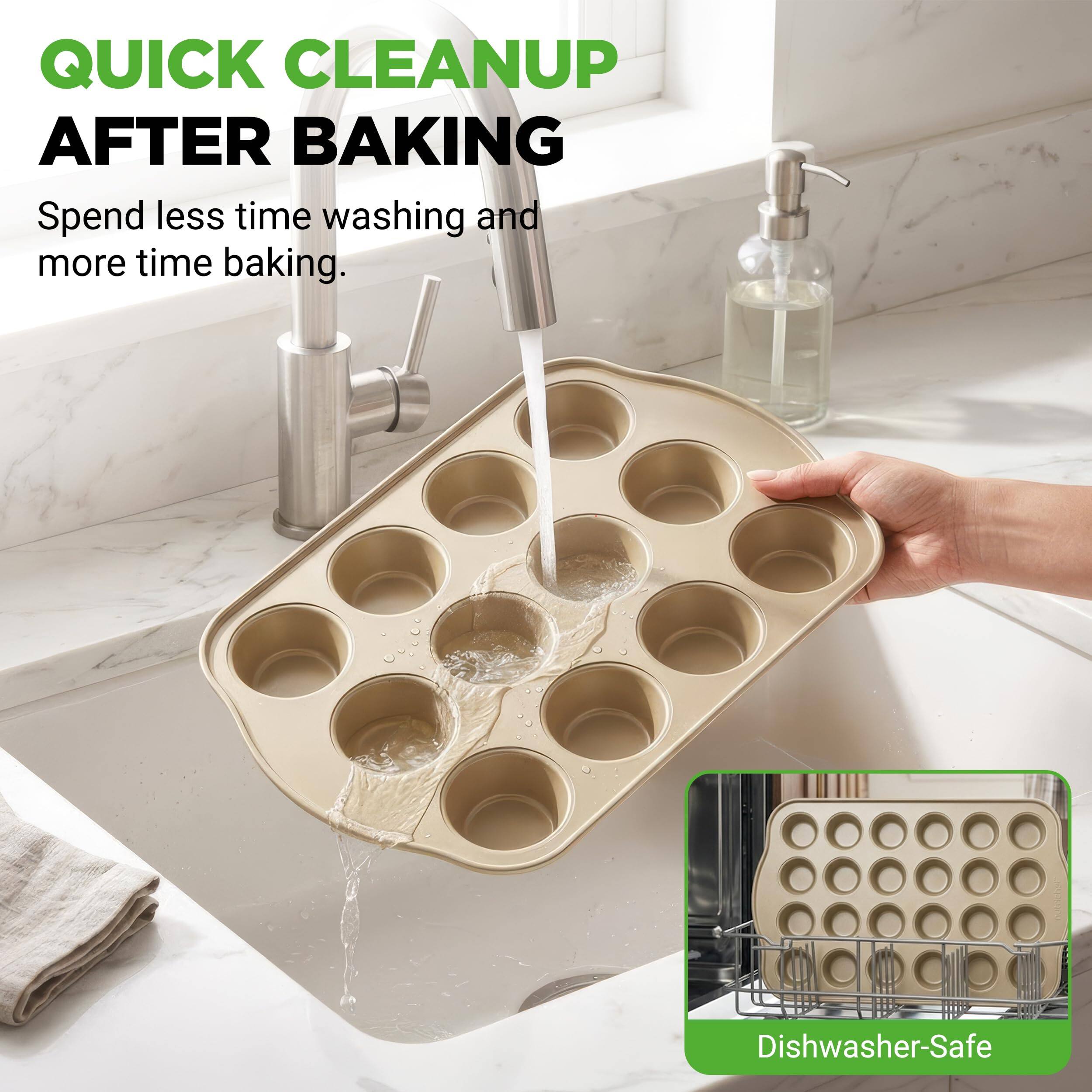 QUICK CLEANUP AFTER BAKING  
Spend less time washing and more time baking.  
Dishwasher-Safe