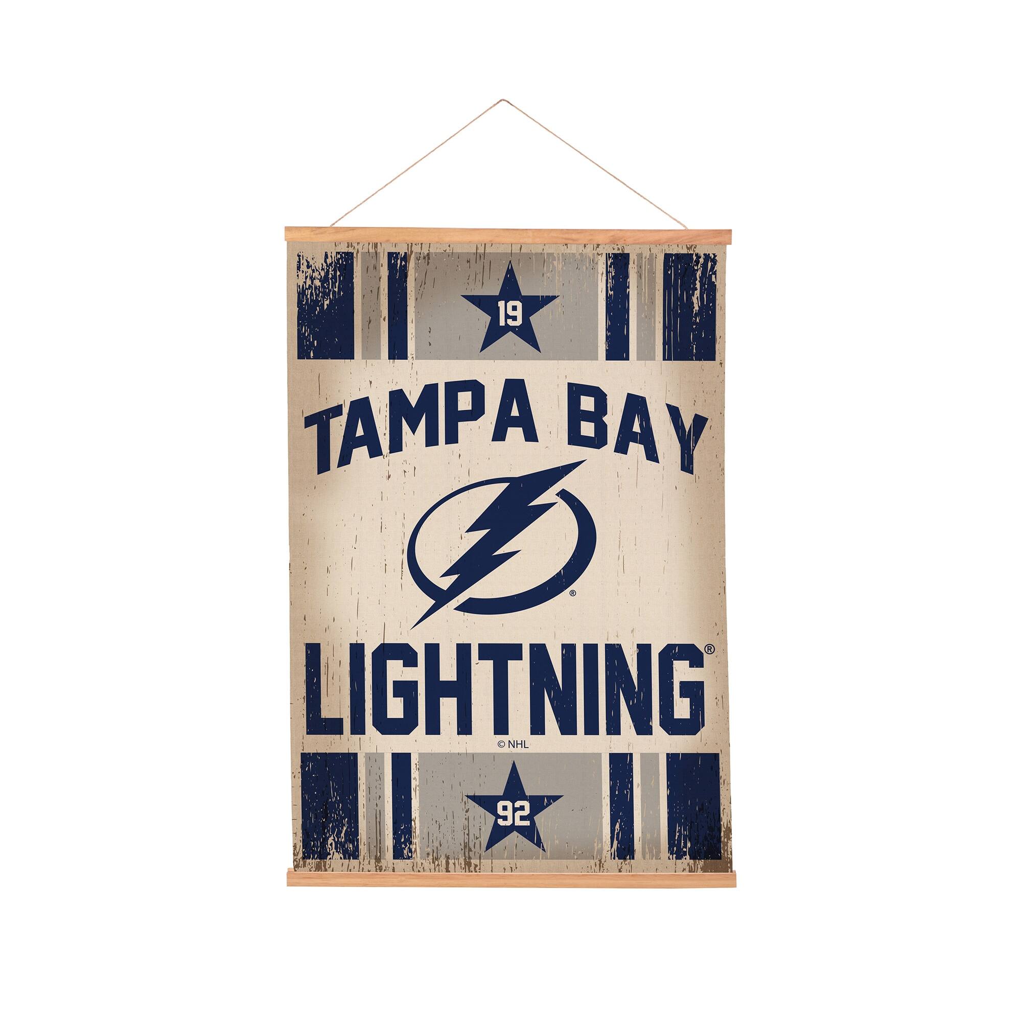 Tampa Bay Lightning 24" x 36" Antique Style Canvas Wall Art Tapestry with Wood Frame