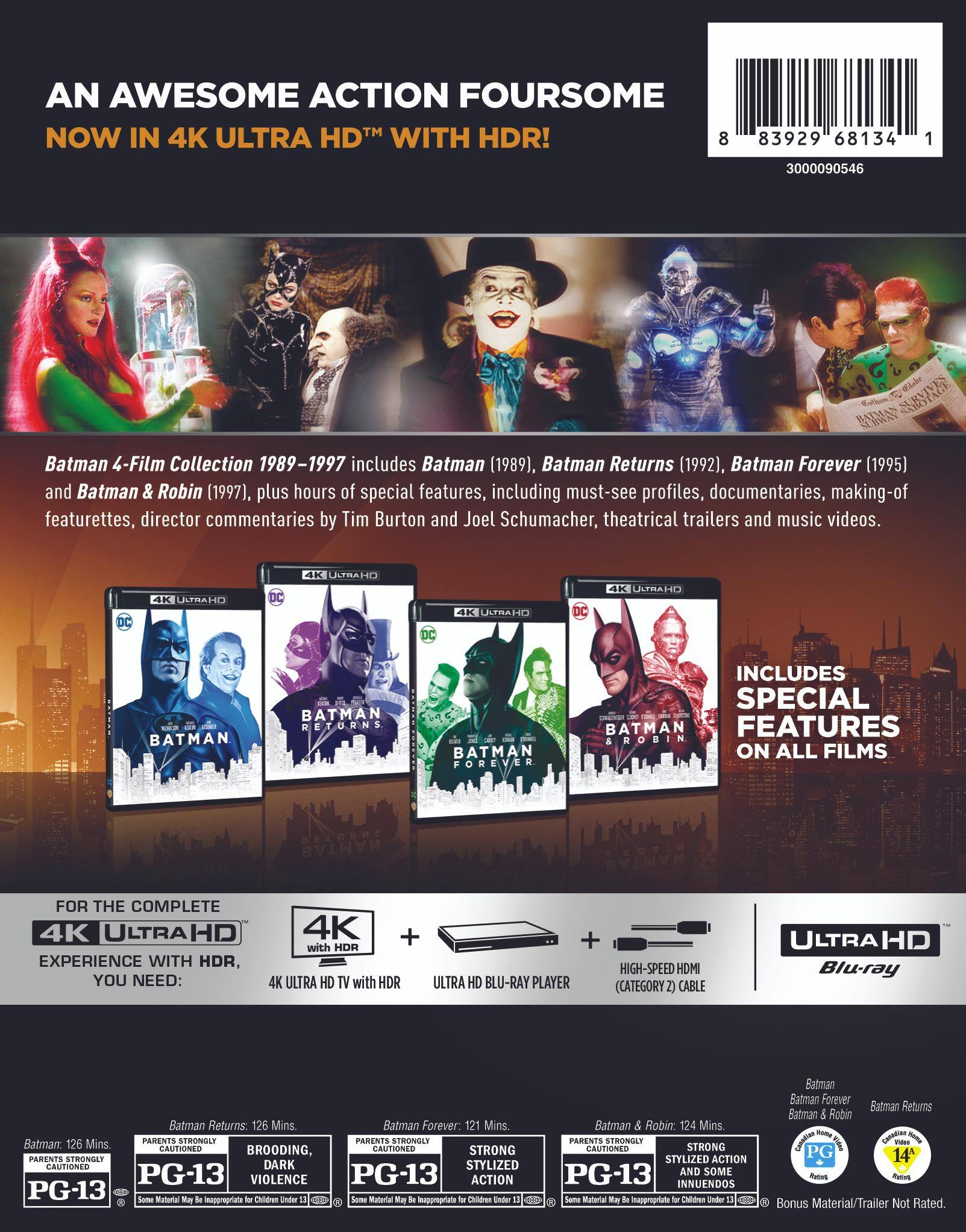 Back. Batman 4-film Collection (4K Ultra HD + Blu-ray (Ultimate Collector's Edition)) [UHD].