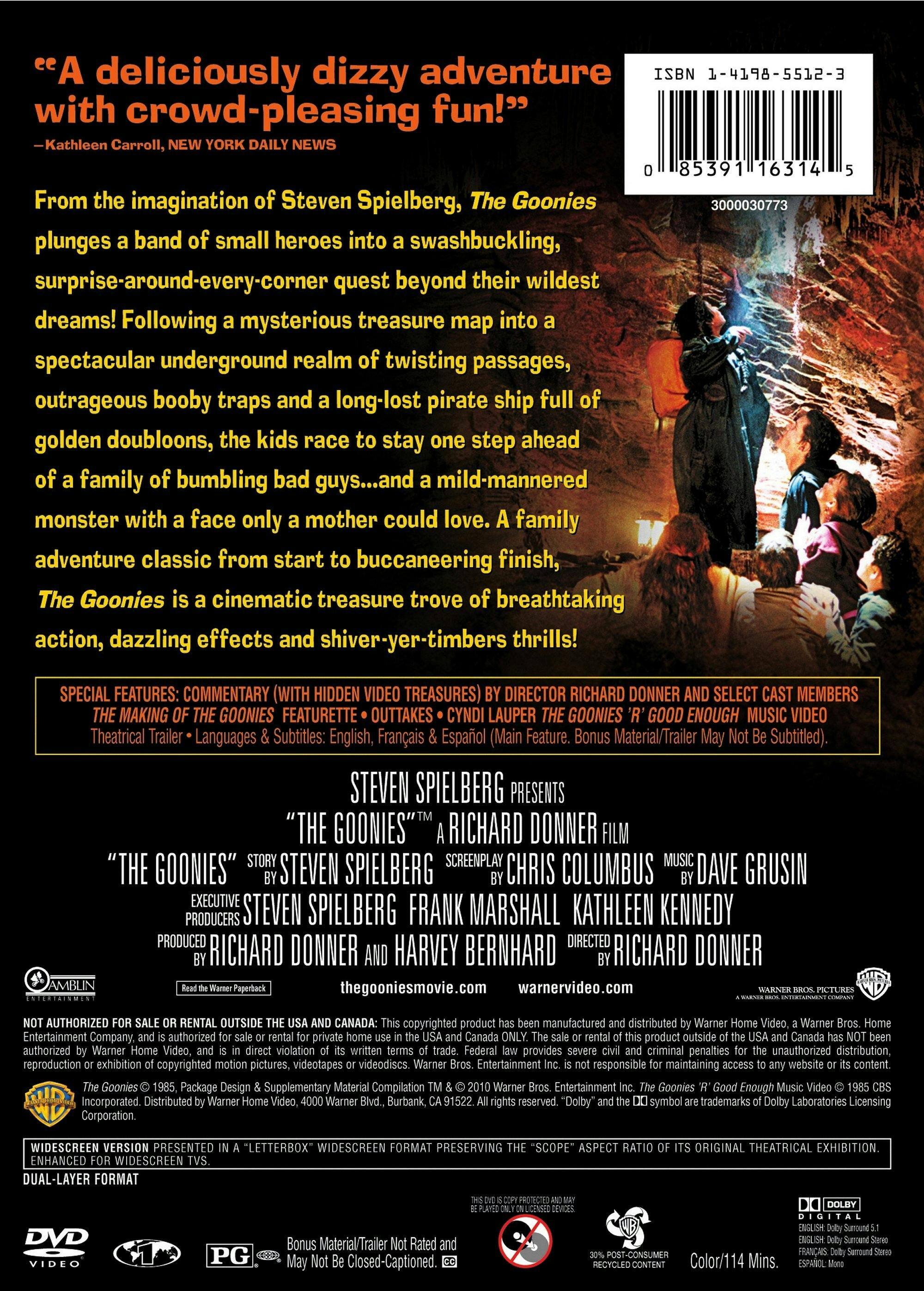 Angle. The Goonies (DVD New Box Art) [DVD].