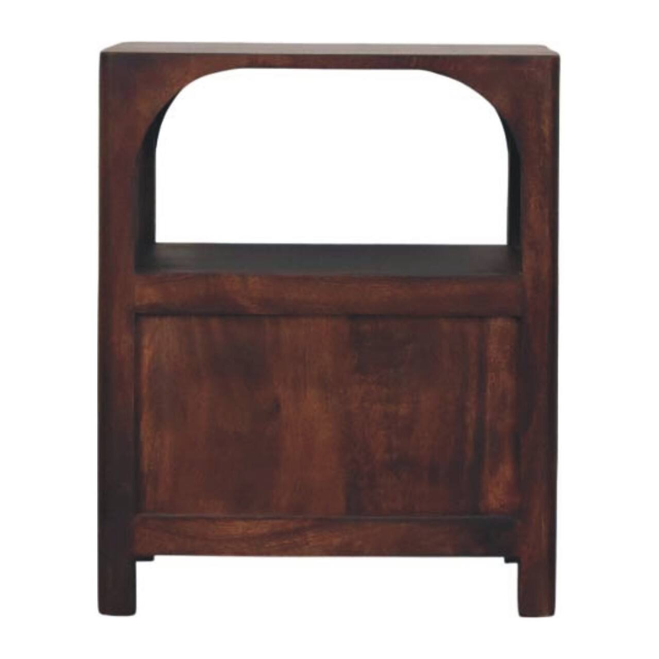 Back. Artisan Furniture - Artisan Furniture Solid Wood Arched Edge 1 Drawer Bedside - Brown.
