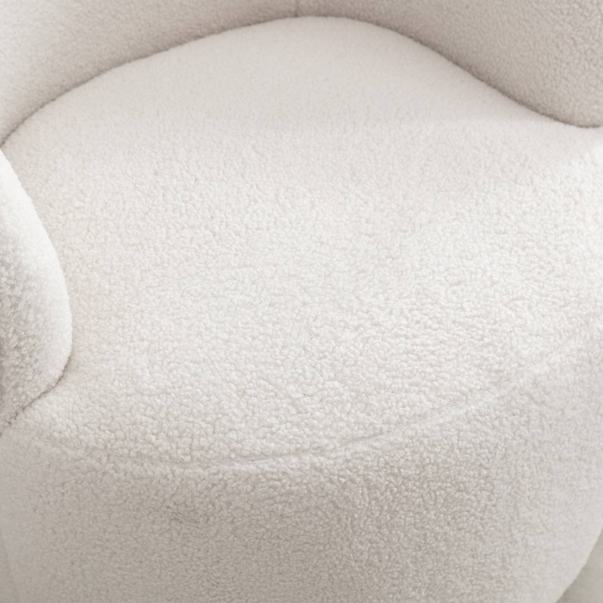 Alt View 1. GOODSILO - Plush Swivel Accent Armchair with Ergonomic Design and 360-Degree Rotation for Modern Interiors - Ivory.