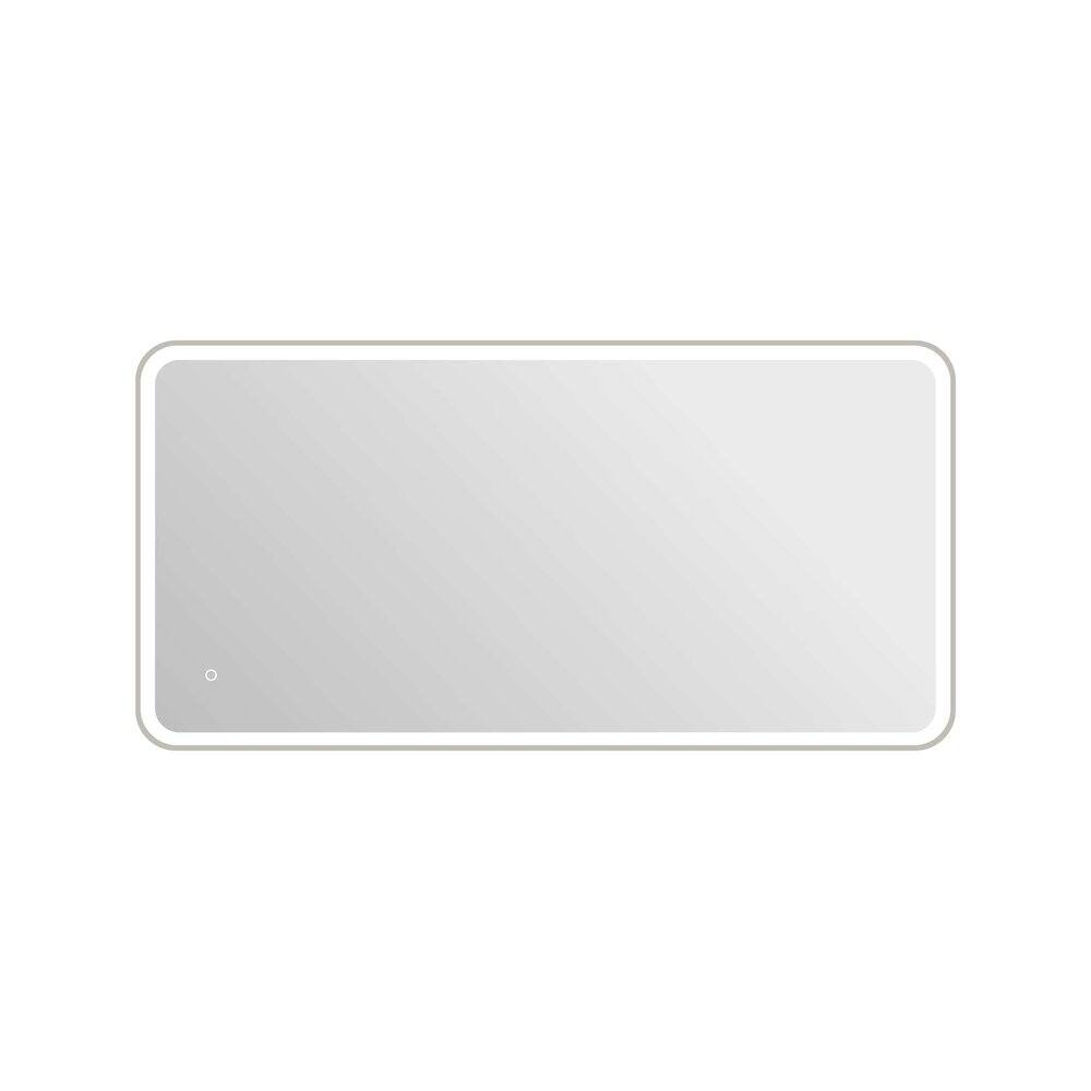 Back. Elegant Kitchen and Bath - 60 Inch Rectangle LED Front and Backlit Wall Mirror in Silver - Silver.