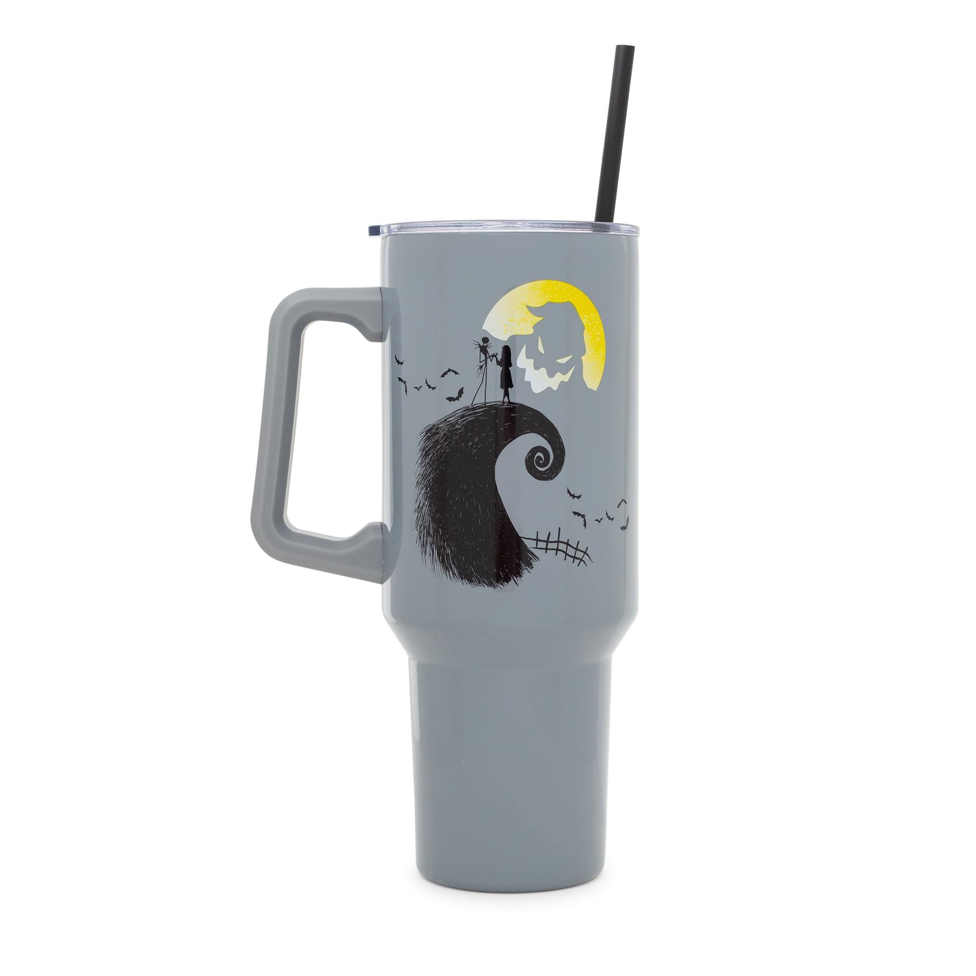 Alt View 1. Disney - Disney's The Nightmare Before Christmas Spiral Hill Stainless Steel Tumbler - Grey.