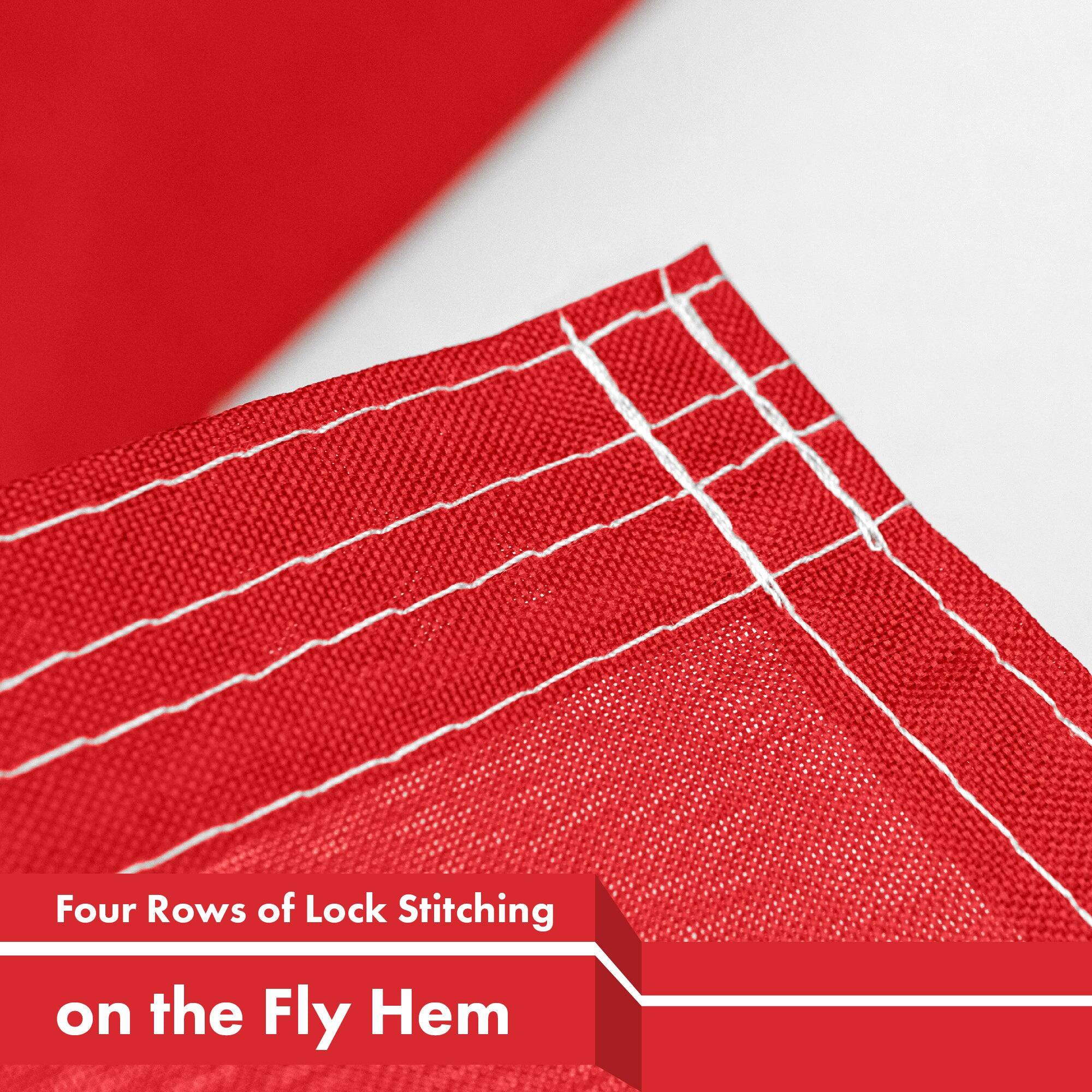 Four Rows of Lock Stitching on the Fly Hem