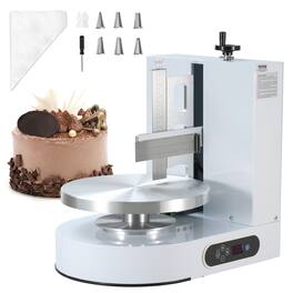 VEVOR - Cake Decorating Machine, Cake Cream Spreading Coating Smearing Machine, Low Noise Cake Frosting Machine - White