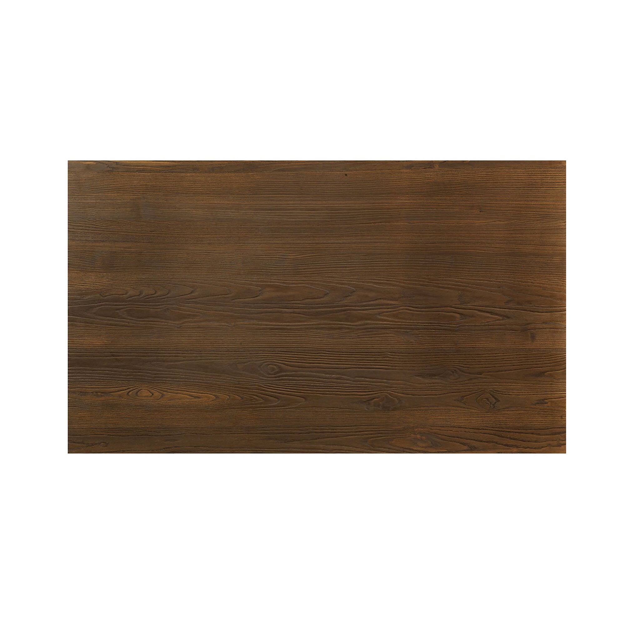 Back. Manhattan Lane - Rectangular Top Dining Table with Sculpted Metal Legs, Bronze and Brown - Bronze, Brown.