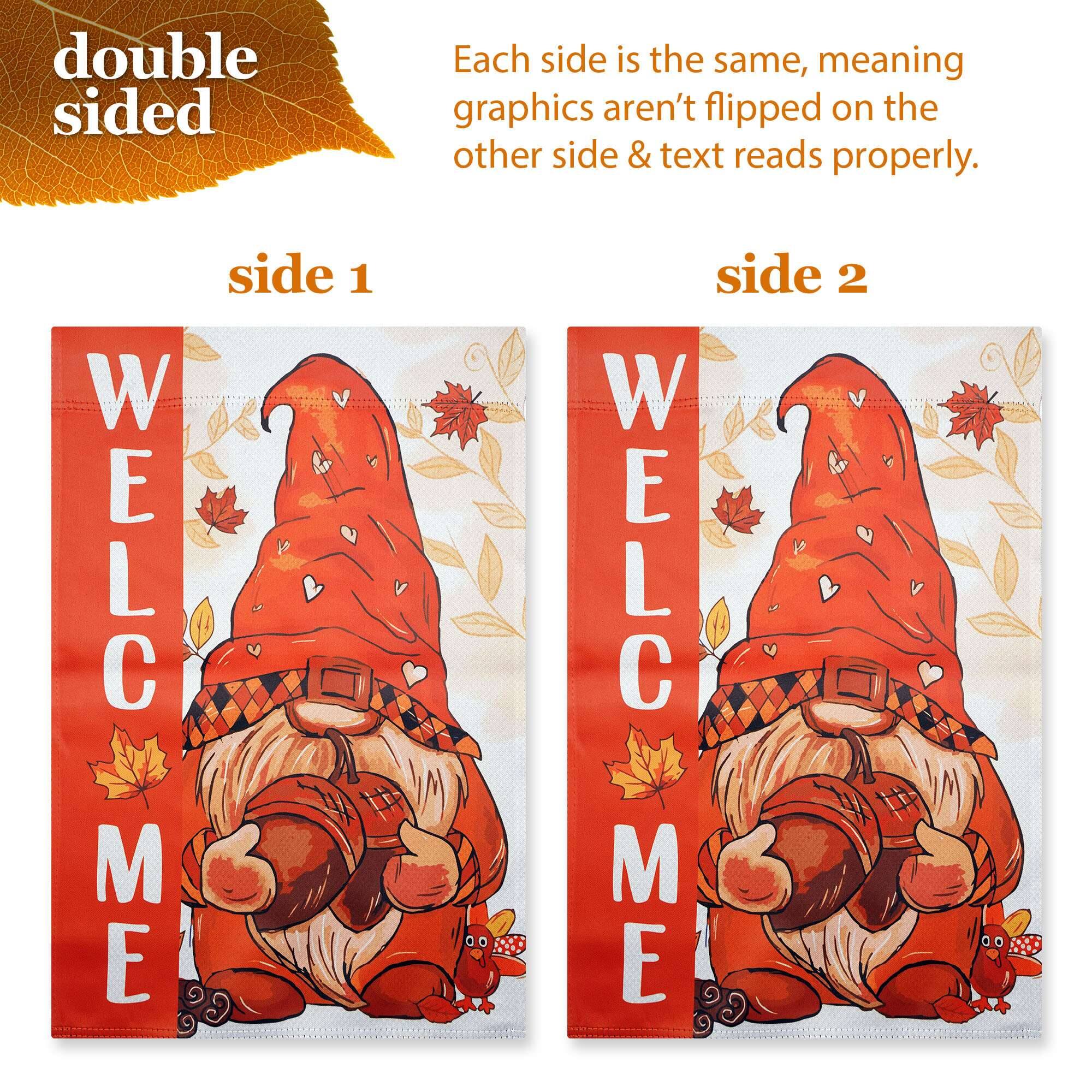 double sided

side 1 WELC ME

Each side is the same, meaning graphics aren't flipped on the other side & text reads properly.

side 2 WELC ME