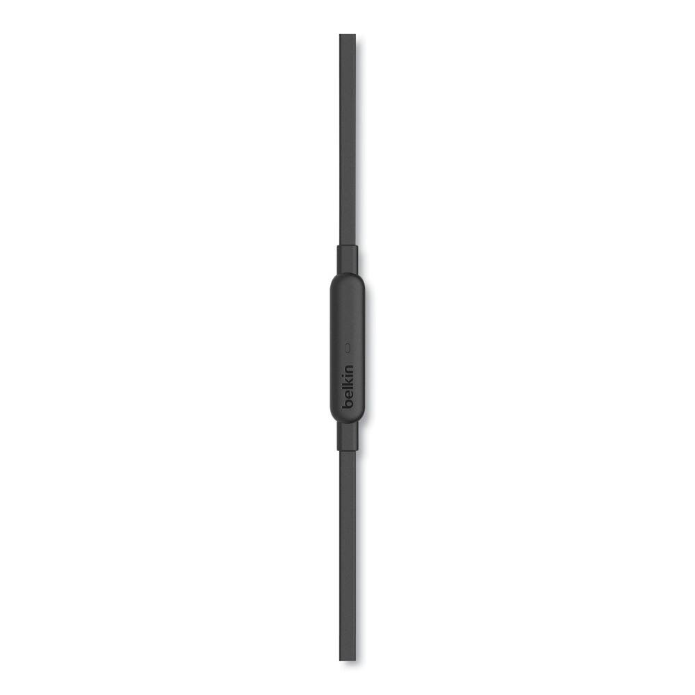 Left. Belkin - G3H0001BTBLK 44 in. Cord SOUNDFORM Headphones with Lightning Connector - Black - Black.
