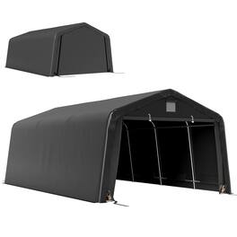 Outsunny - 12' x 20' Portable Garage - Black