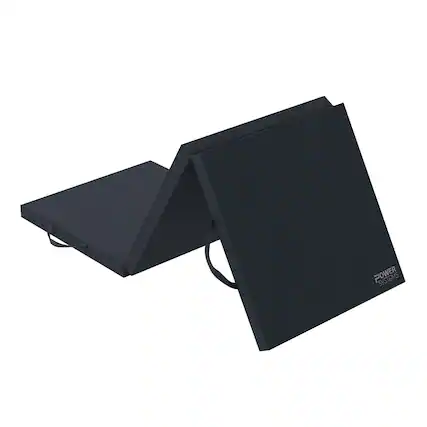 Front. Power Systems - Premium Gym Mat, Foldable Exercise Mat for Home Workouts (72 x 36 x 2 in) - Jet Black.