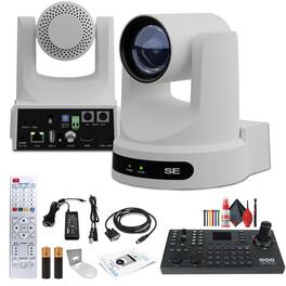 Move SE PTZ Camera with 30x Optical Zoom + PTZOptics SuperJoy PTZ Camera Controller + Wall Mount