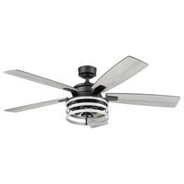 Honeywell - Carnegie Ceiling Fan, Quiet Motor and Remote Control, 52" - Matte Black