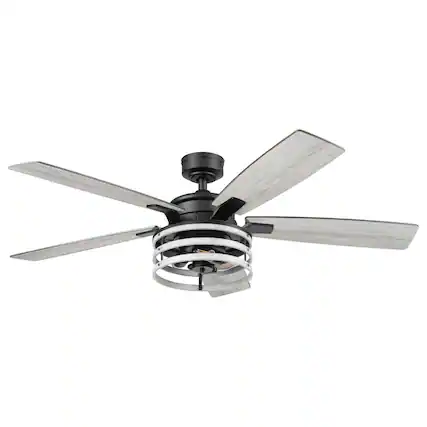 Front. Honeywell - Honeywell Carnegie Ceiling Fan, Quiet Motor and Remote Control, 52", Matte Black - Matte Black.