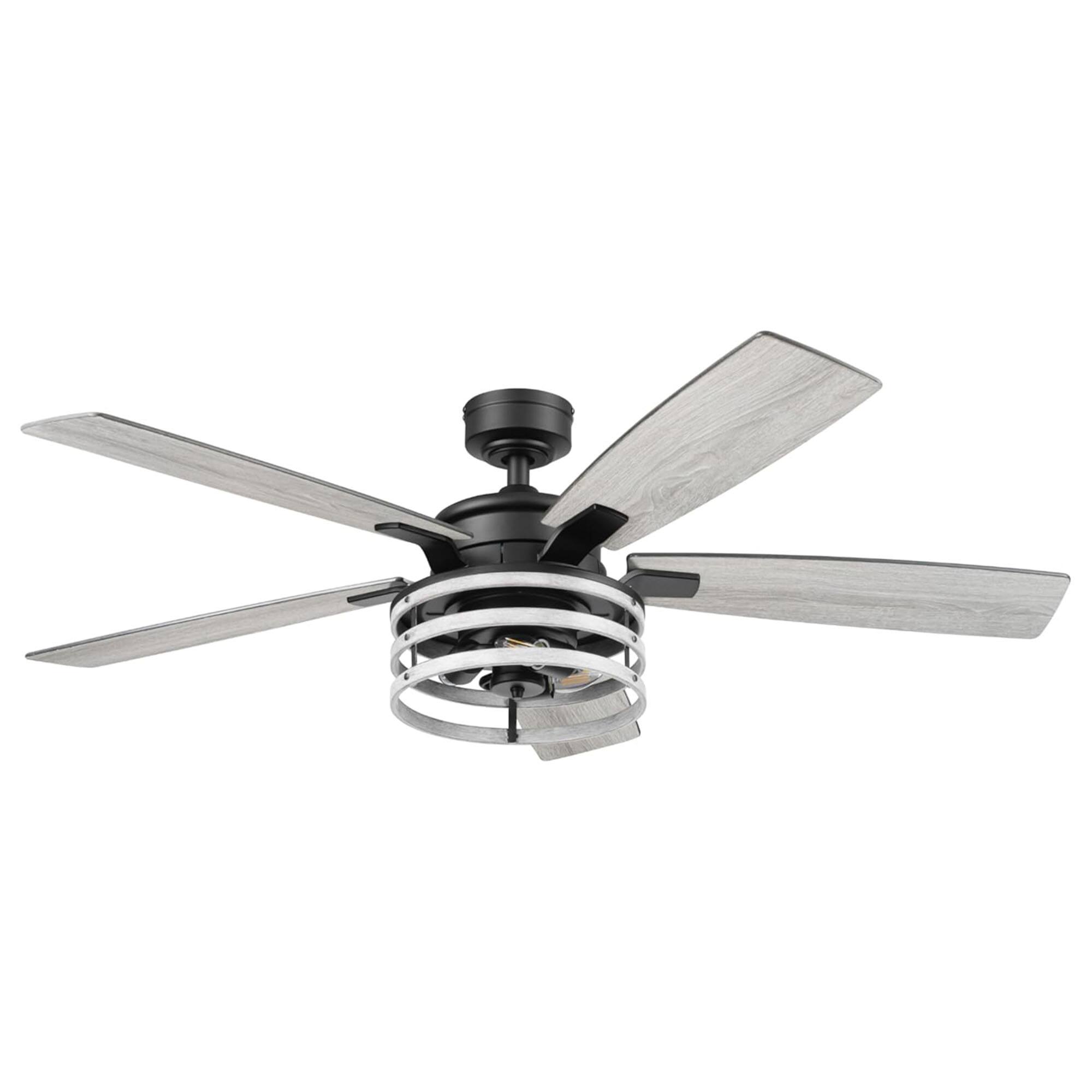 Front. Honeywell - Honeywell Carnegie Ceiling Fan, Quiet Motor and Remote Control, 52", Matte Black - Matte Black.