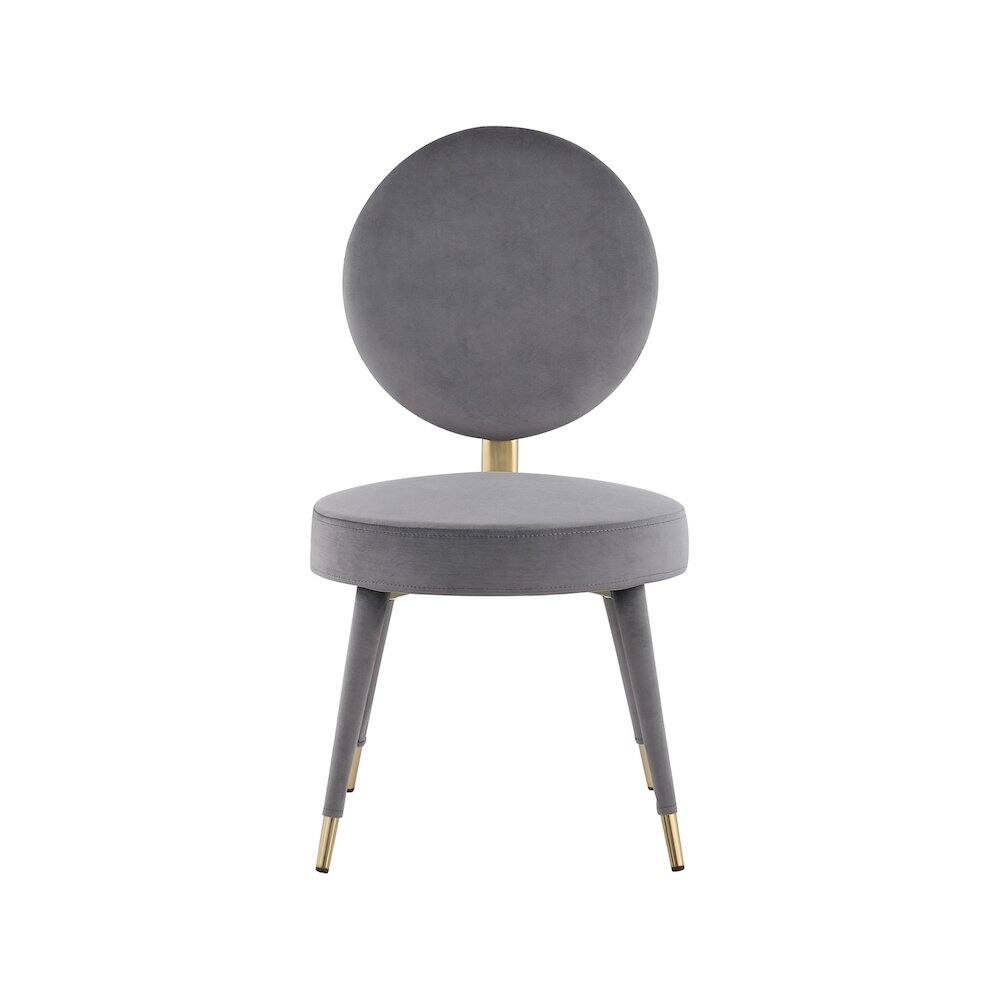 Alt View 2. Meridian Furniture - Brandy Grey Velvet Dining Chair, Set of 2 - Grey.
