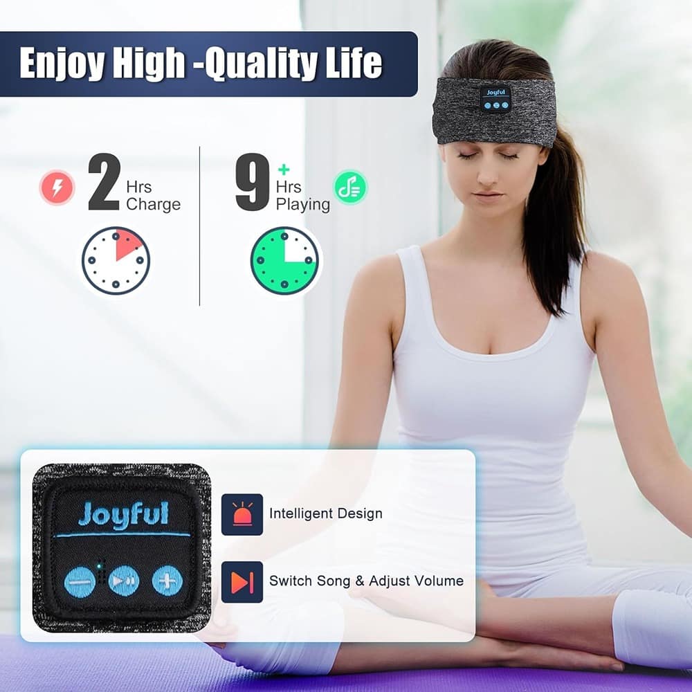 MOSZAR LLC - Bluetooth Sleep Headphones Headband with Ultra-Thin Stereo Speakers