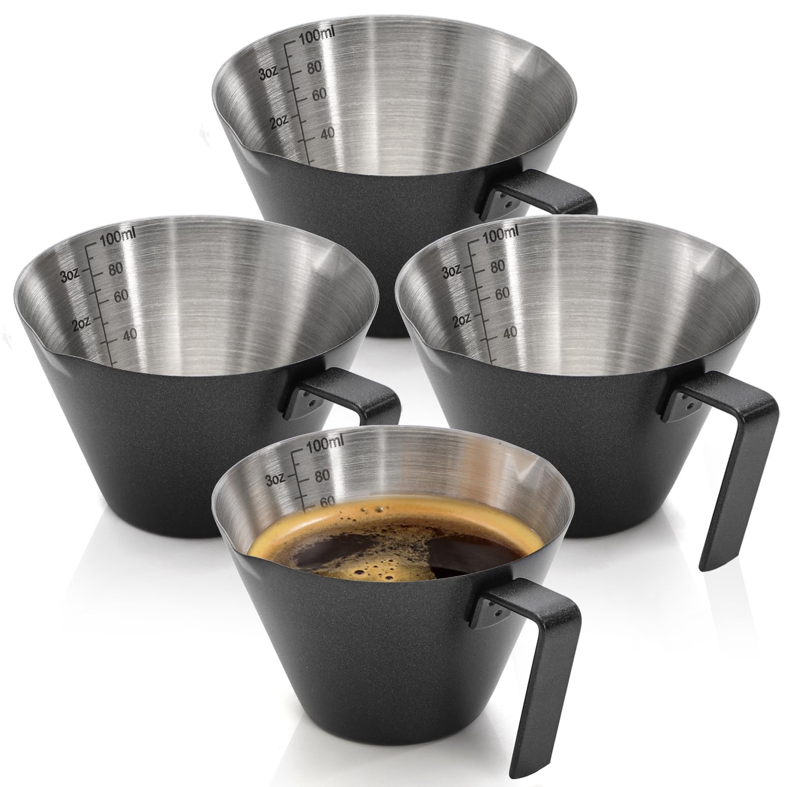 Dapper Styles Stainless Steel Espresso Measuring Cup 3./ Double Spout ...
