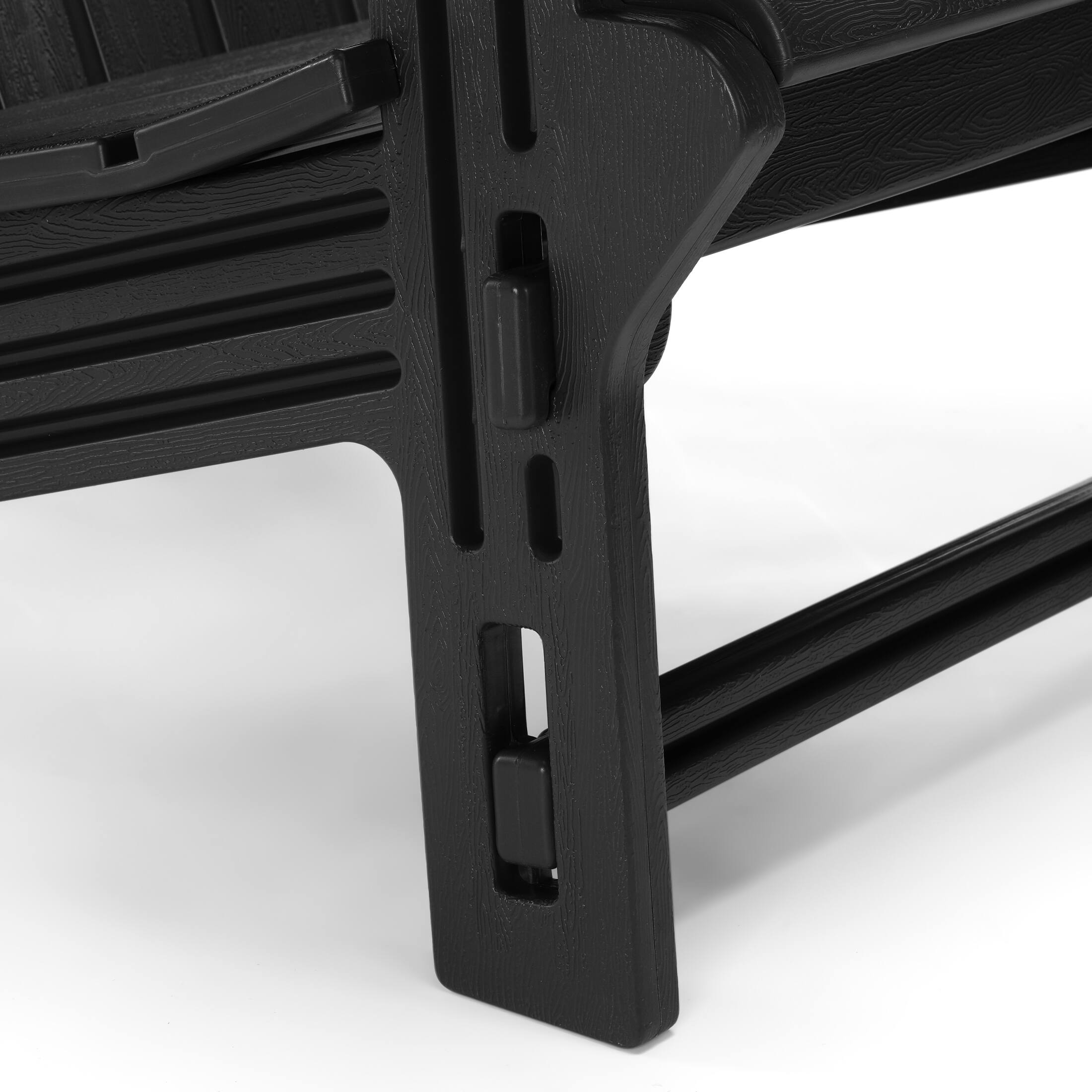 Alt View 6. WestinTrends - WestinTrends Azura Outdoor HDPE Adirondack Chairs With Connecting Table Tray (Set of 2) - Black.
