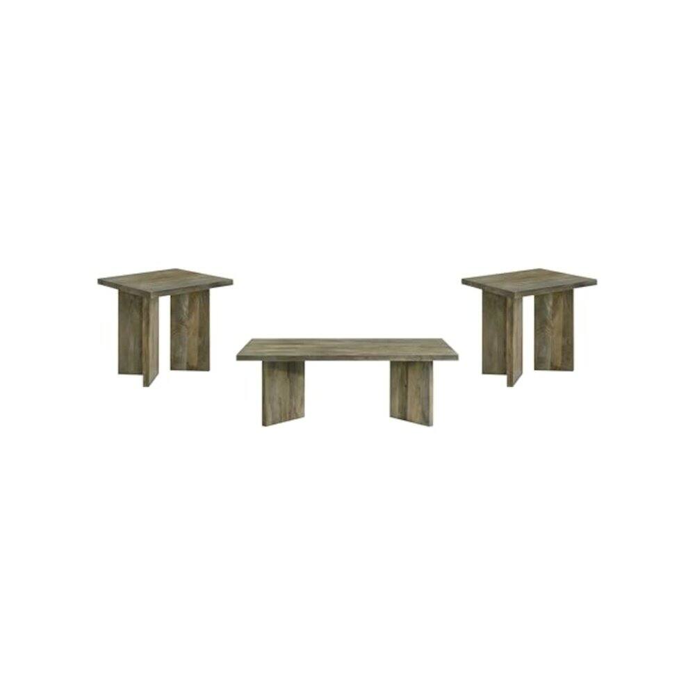 Front. Coaster Co. of America - Andando 3-piece Coffee and End Table Set Mango Brown - Yellow.