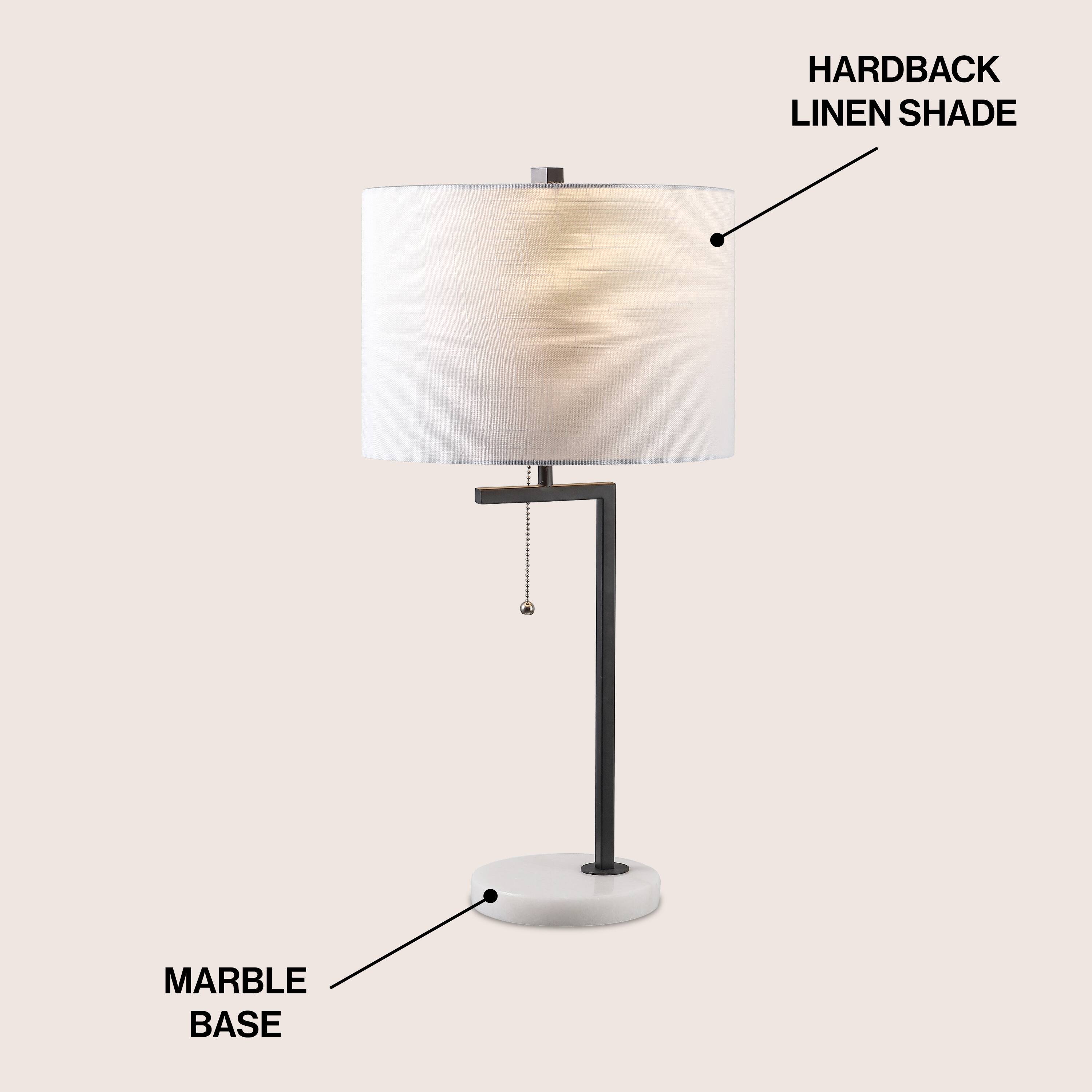 HARDBACK LINEN SHADE  
MARBLE BASE