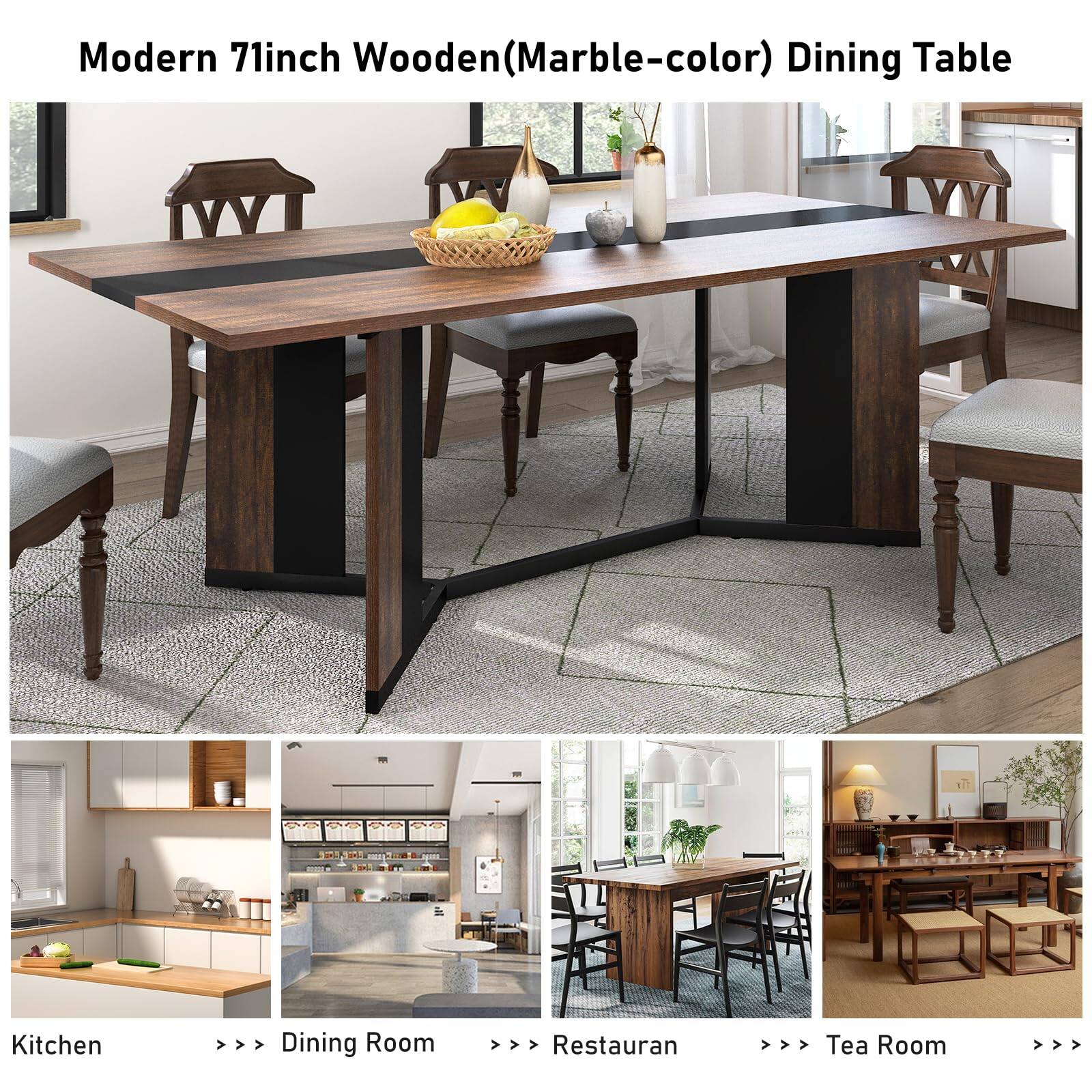 Modern 71inch Wooden (Marble-color) Dining Table

Kitchen > Dining Room > Restaurant > Tea Room