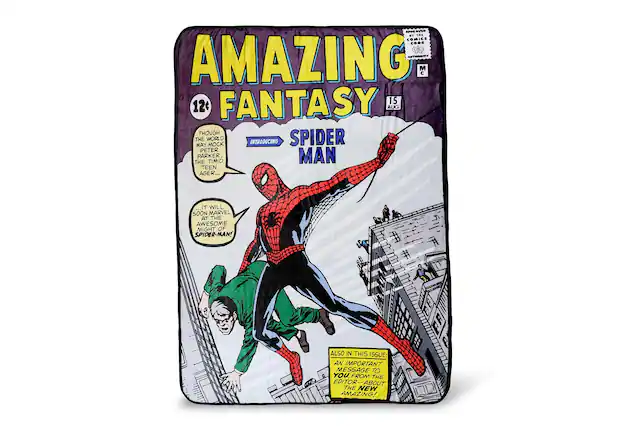 Sure, here is the corrected and grouped text from the image:
---
**AMAZING FANTASY**
15 AUG
**12¢**
**SPIDER MAN**
**INTRODUCING**
**THOUGH THE WORLD MAY MOCK THE TIMID MAN PETER PARKER THE TEENAGER... IT WILL SOON MARVEL AT THE AWESOME MIGHT OF SPIDER-MAN!**
**ALSO IN THIS ISSUE: AN IMPORTANT MESSAGE TO YOU, FROM THE EDITOR ABOUT THE NEW AMAZING!**
**AOR WE BT 1.S COMICS CODE AUTHORITY**
**M C**
---