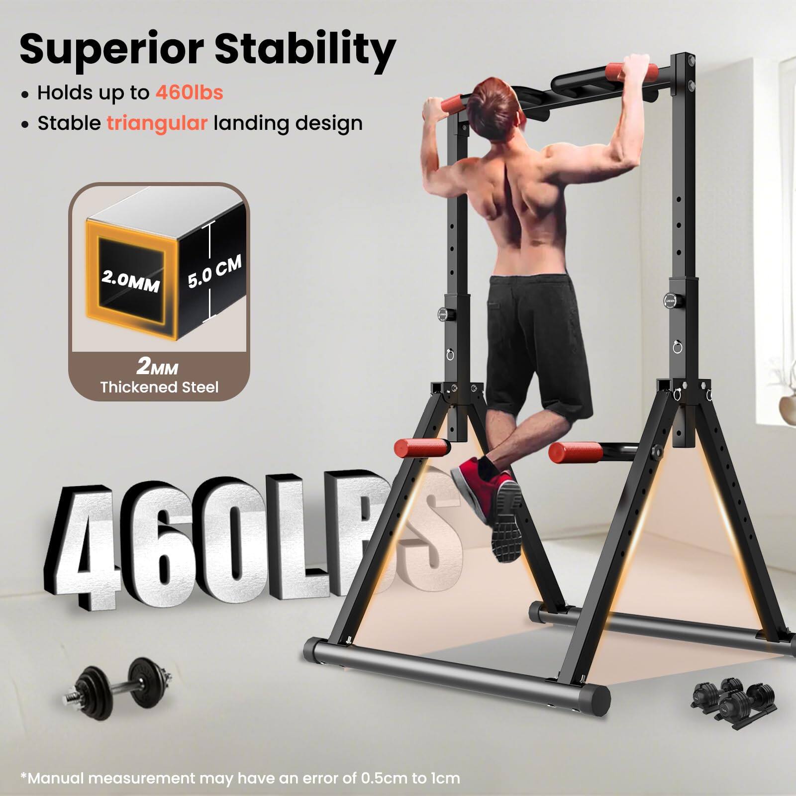 Superior Stability  
- Holds up to 460lbs  
- Stable triangular landing design  

2.0MM  
5.0CM  
2MM Thickened Steel  

460LPS  

*Manual measurement may have an error of 0.5cm to 1cm