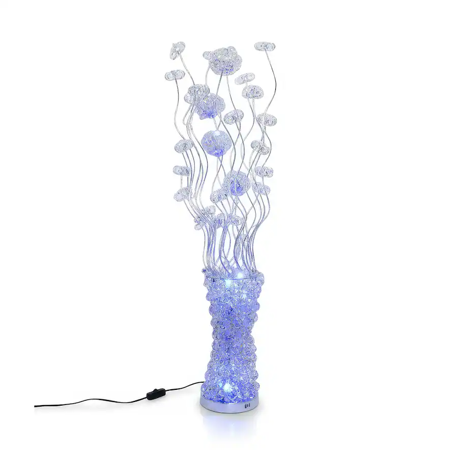 FC Design 55"H Translucent Glitter Vase with Blue Floral Flame LED ...
