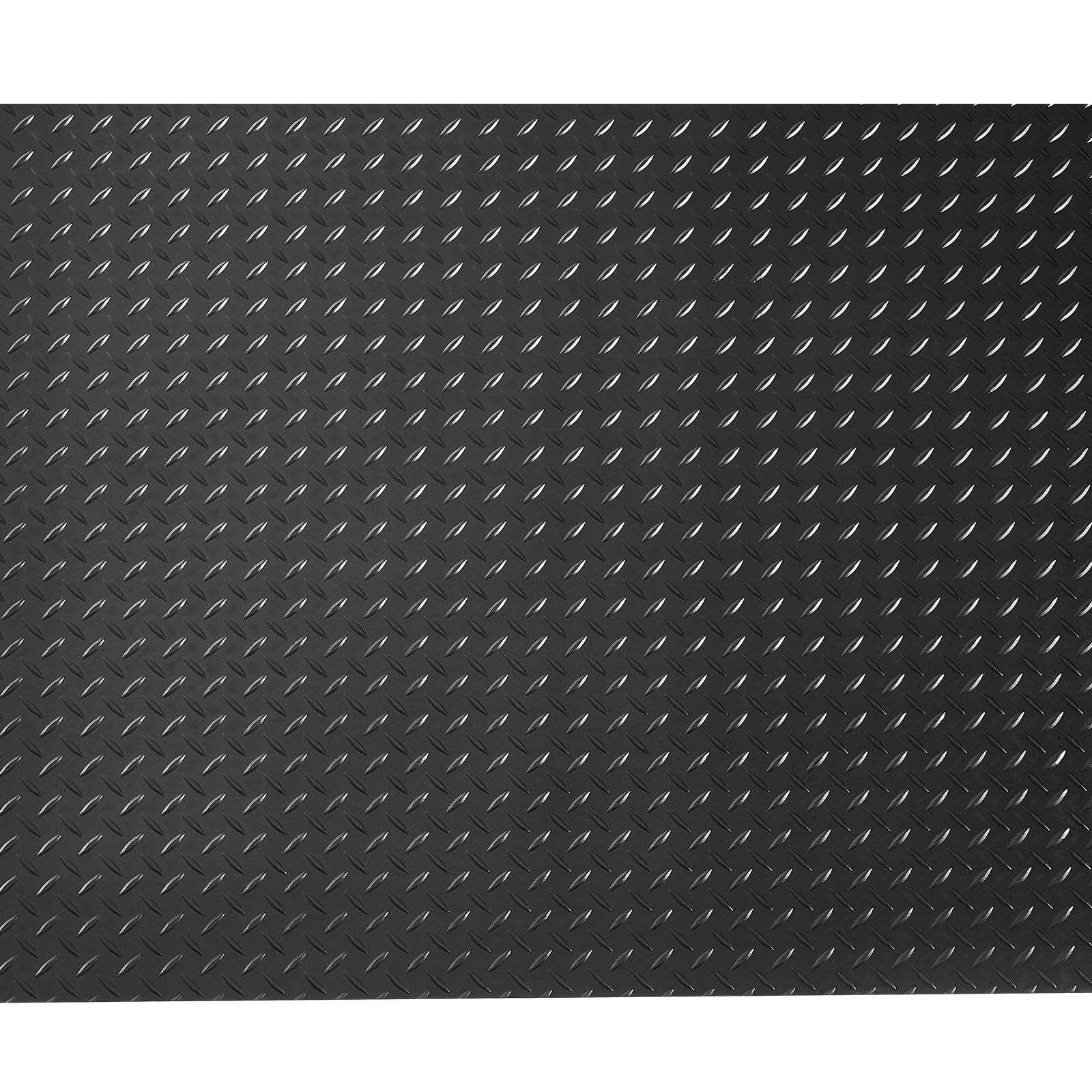 Alt View 5. VEVOR - Garage Floor Roll, 4 x 20 ft Garage Flooring Mat, 3 mm Thickened Rubber Diamond Plate Floor Protector Mat, Non-Slip - Black.
