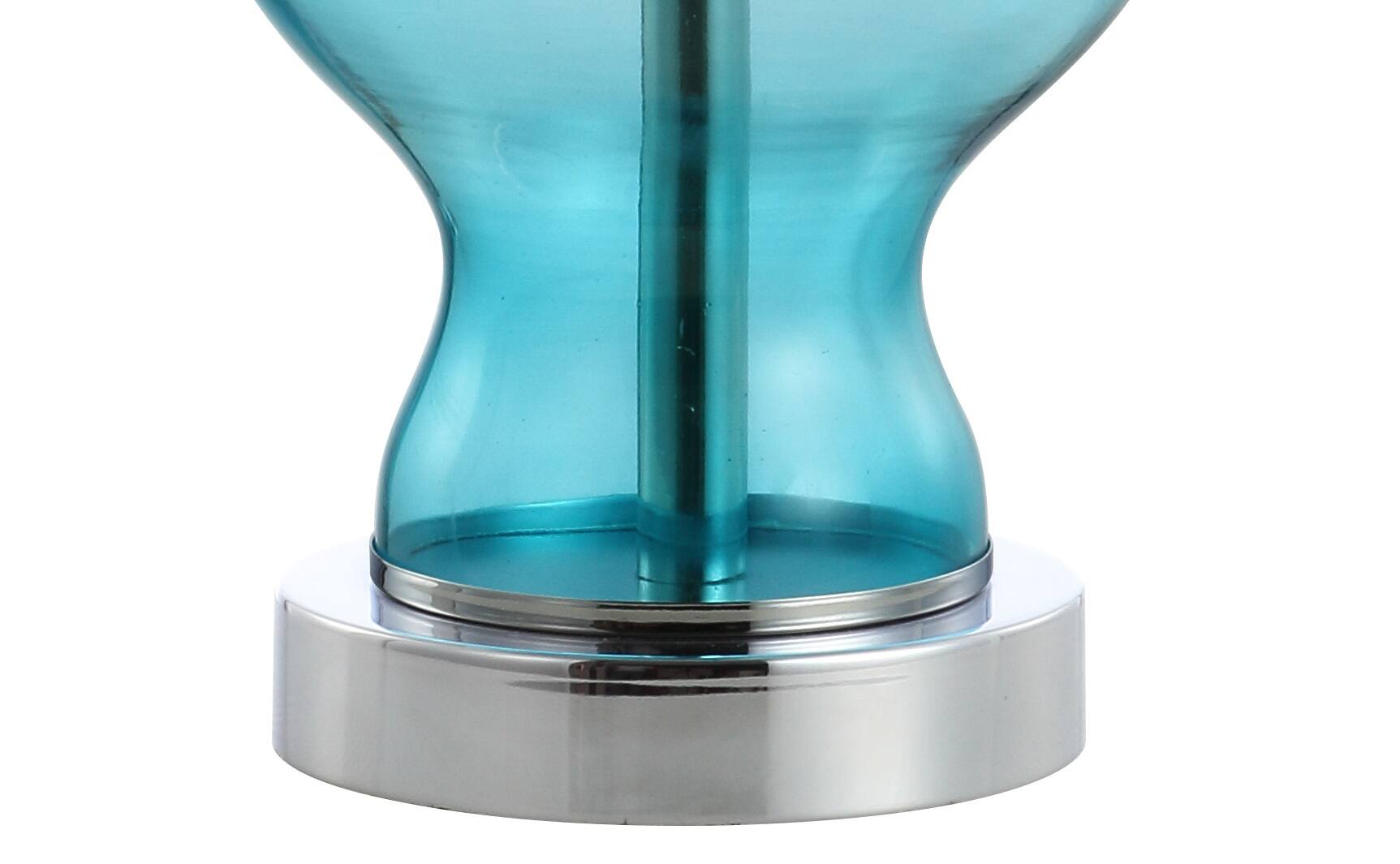 Alt View 4. Jonathan Y - Mer 20.5" Glass/Metal LED Table Lamp, Aqua - Aqua.