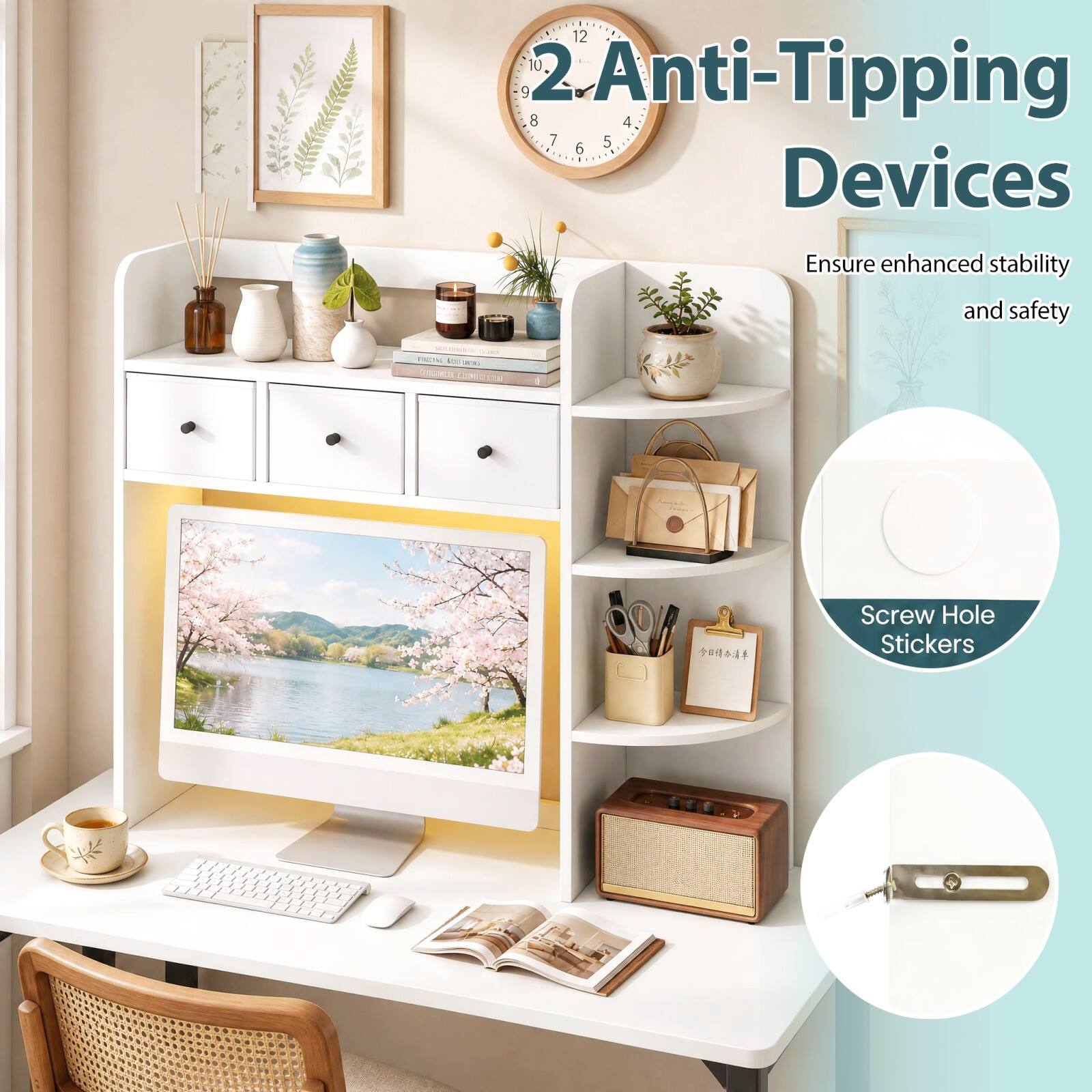 12 10 9 2 Anti-Tipping Devices Ensure enhanced stability and safety

FINEYAL Less aream

Screw Hole Stickers
