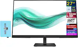 HP - 27" FHD IPS Monitor, 5ms Response Time, Anti-Glare, Flicker Free, VESA Mount, VGA, HDMI & DKZ Hub, Color - Black