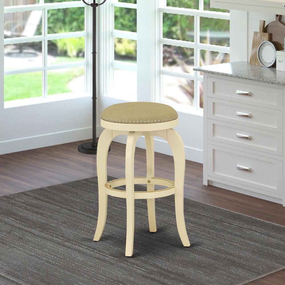 Left. East West Furniture - Barstools Sandalwood Color - Brown.