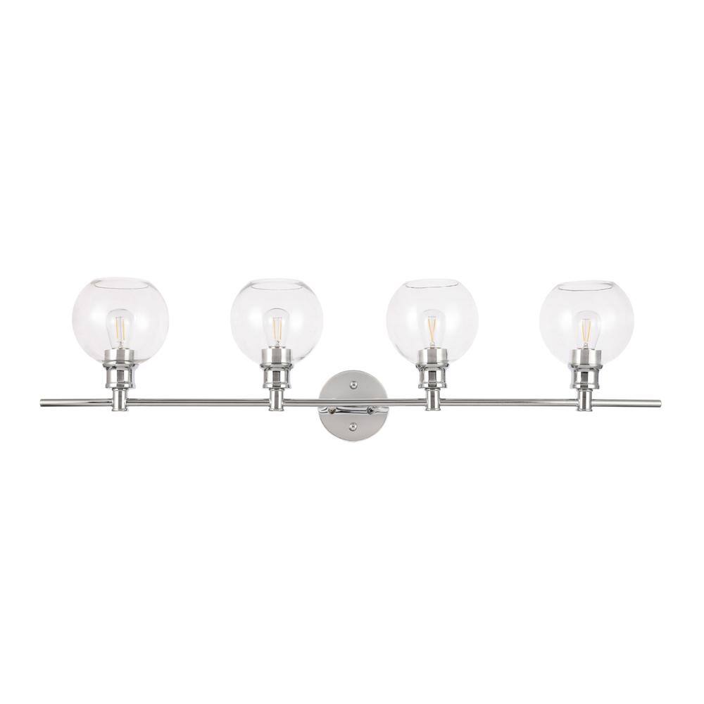 Alt View 9. Living District - Collier 4 light Chrome and Clear glass Wall sconce - Chrome And Clear Glass.