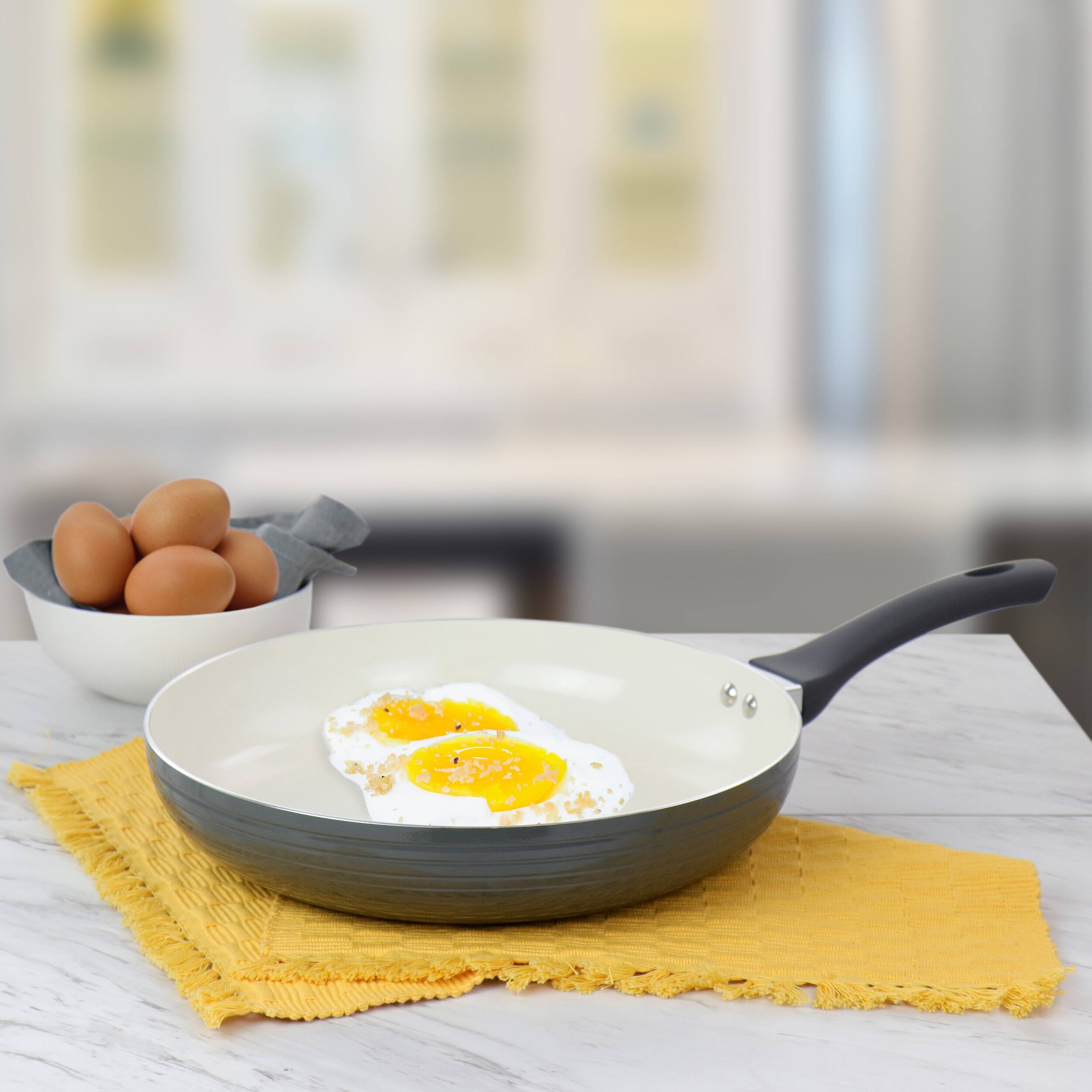 Alt View 6. Oster - Oster Ridge Valley 12 Inch Aluminum Nonstick Frying Pan in Grey - Gray.