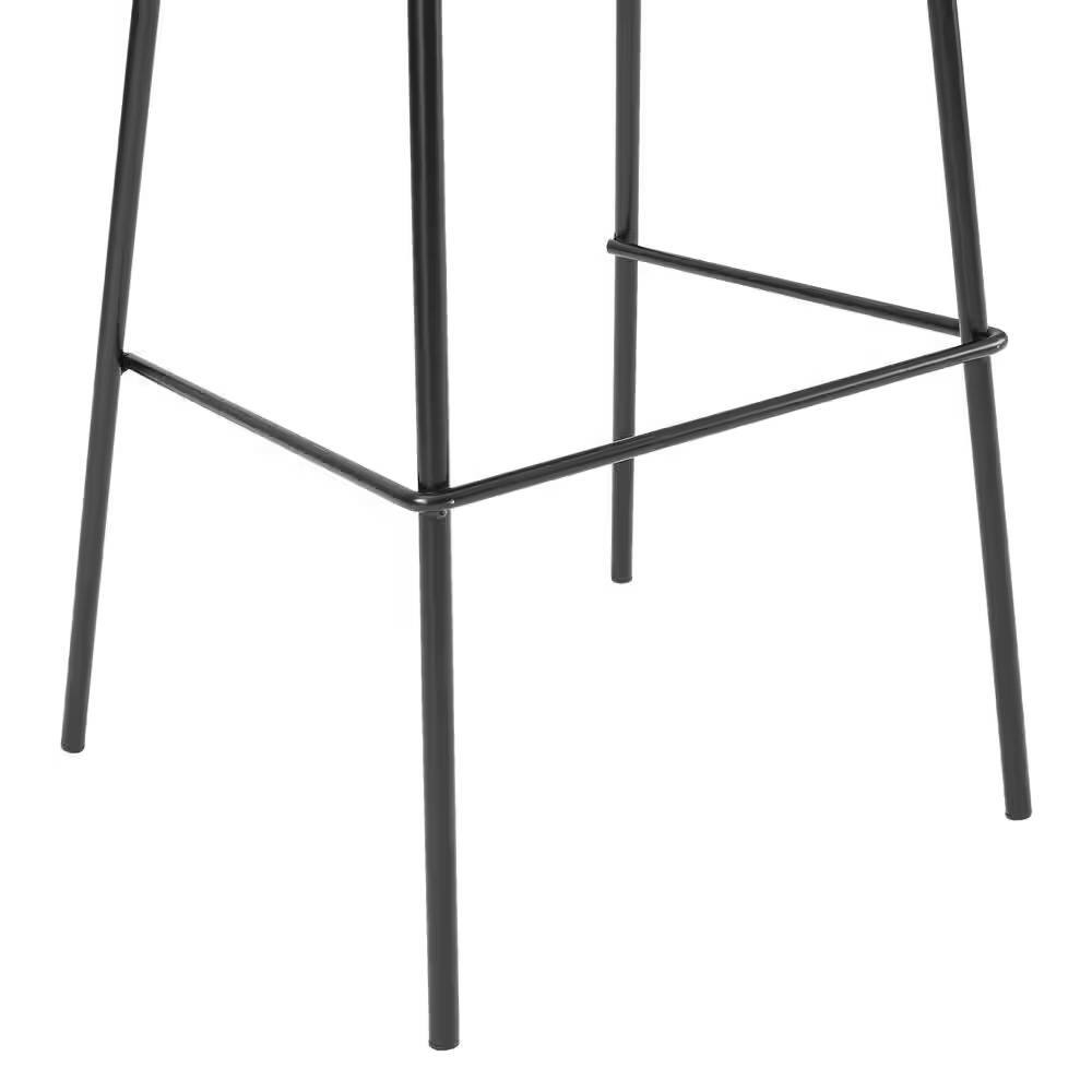 Alt View 1. Hivvago - Set of 2 - Modern Low Back Barstool with Black Metal Frame and Grey Linen Seat - grey.