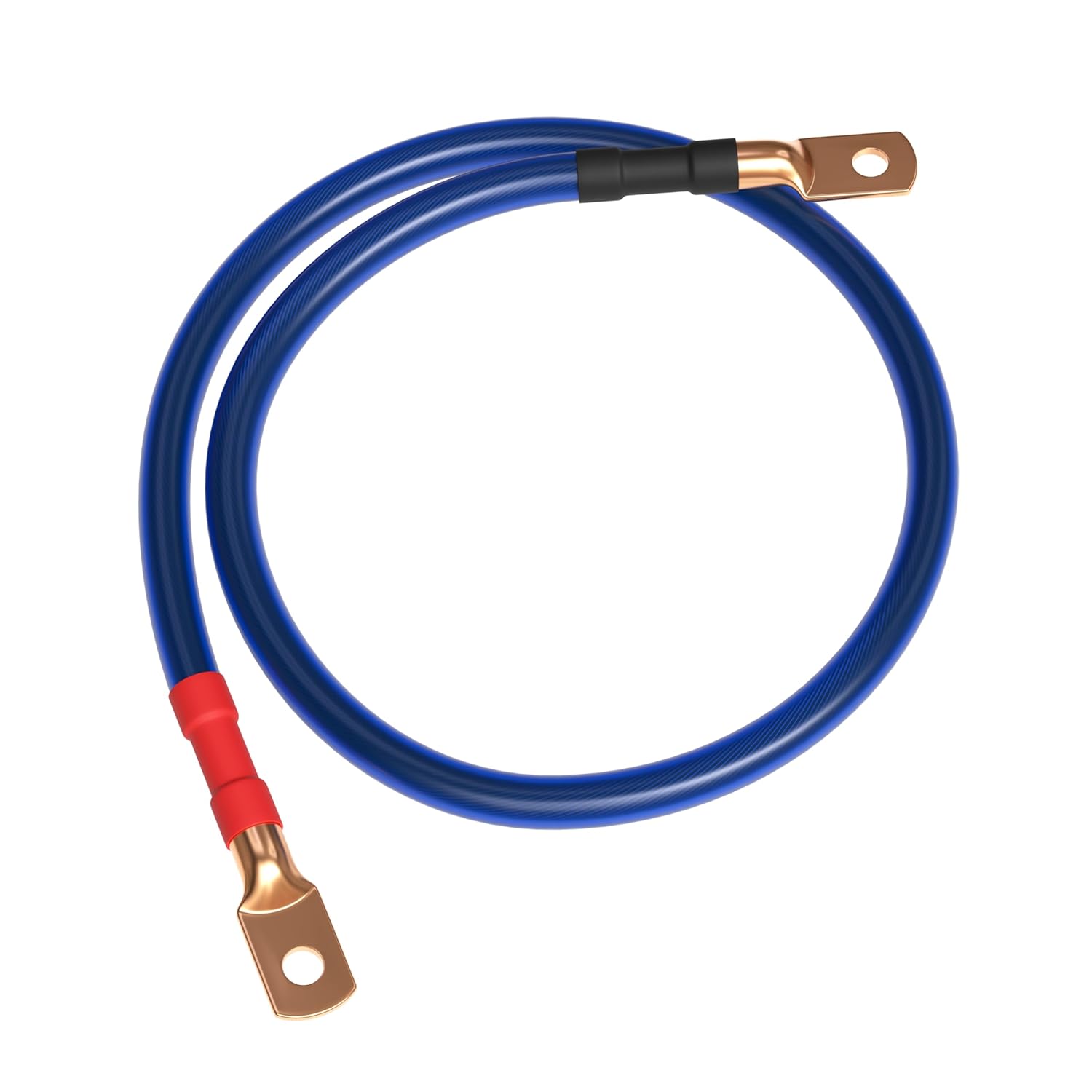 Angle. Cables Direct Online - 8 AWG Copper-Clad Aluminum Automotive Battery Cable 25FT Translucent Blue Stranded Power/Ground Wire for Car Audio Amp - Blue.