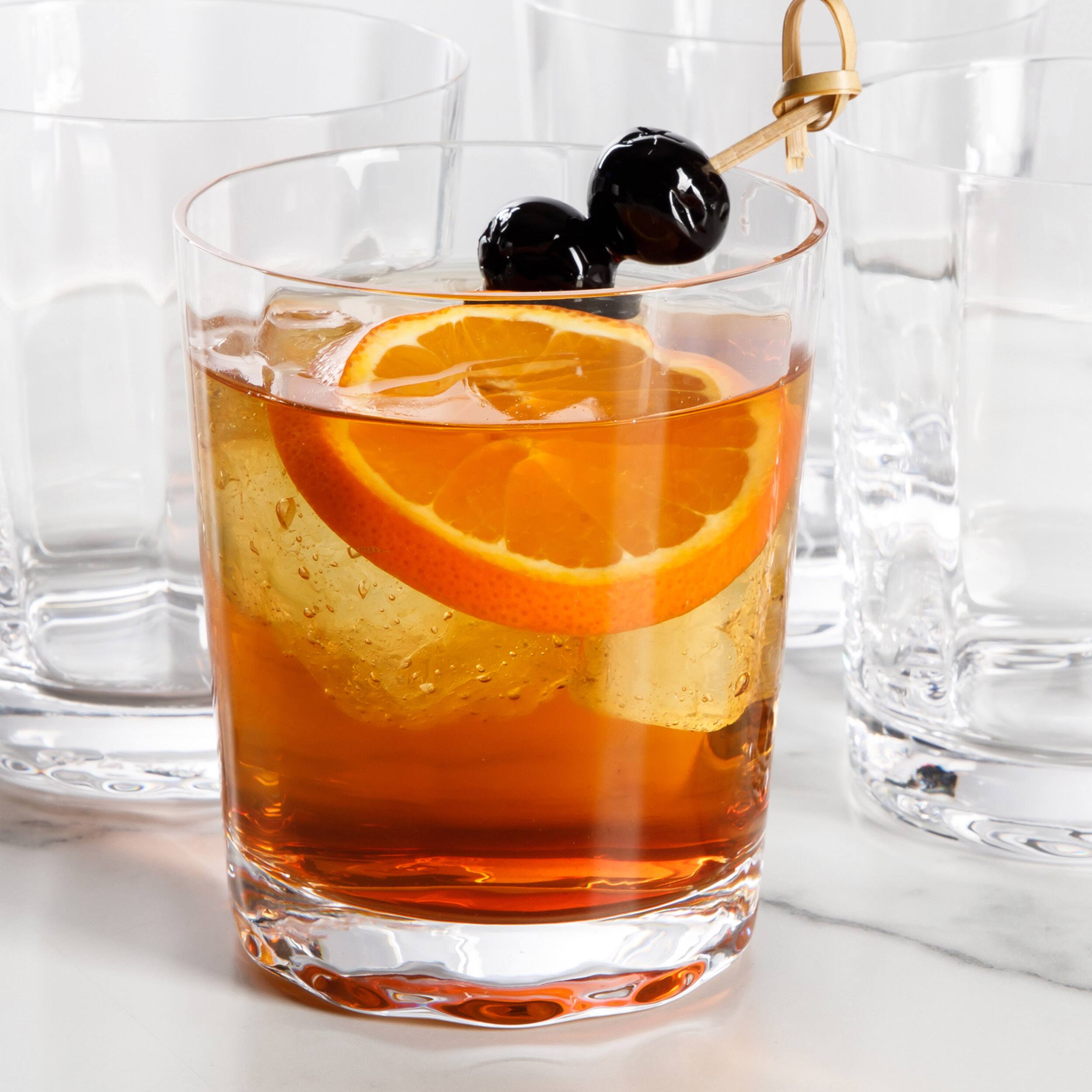 Alt View 3. Sur La Table - Sur La Table Cambron 4 Piece 10oz Optic Double Old Fashioned Handmade Glass Drinkware Set - Clear.